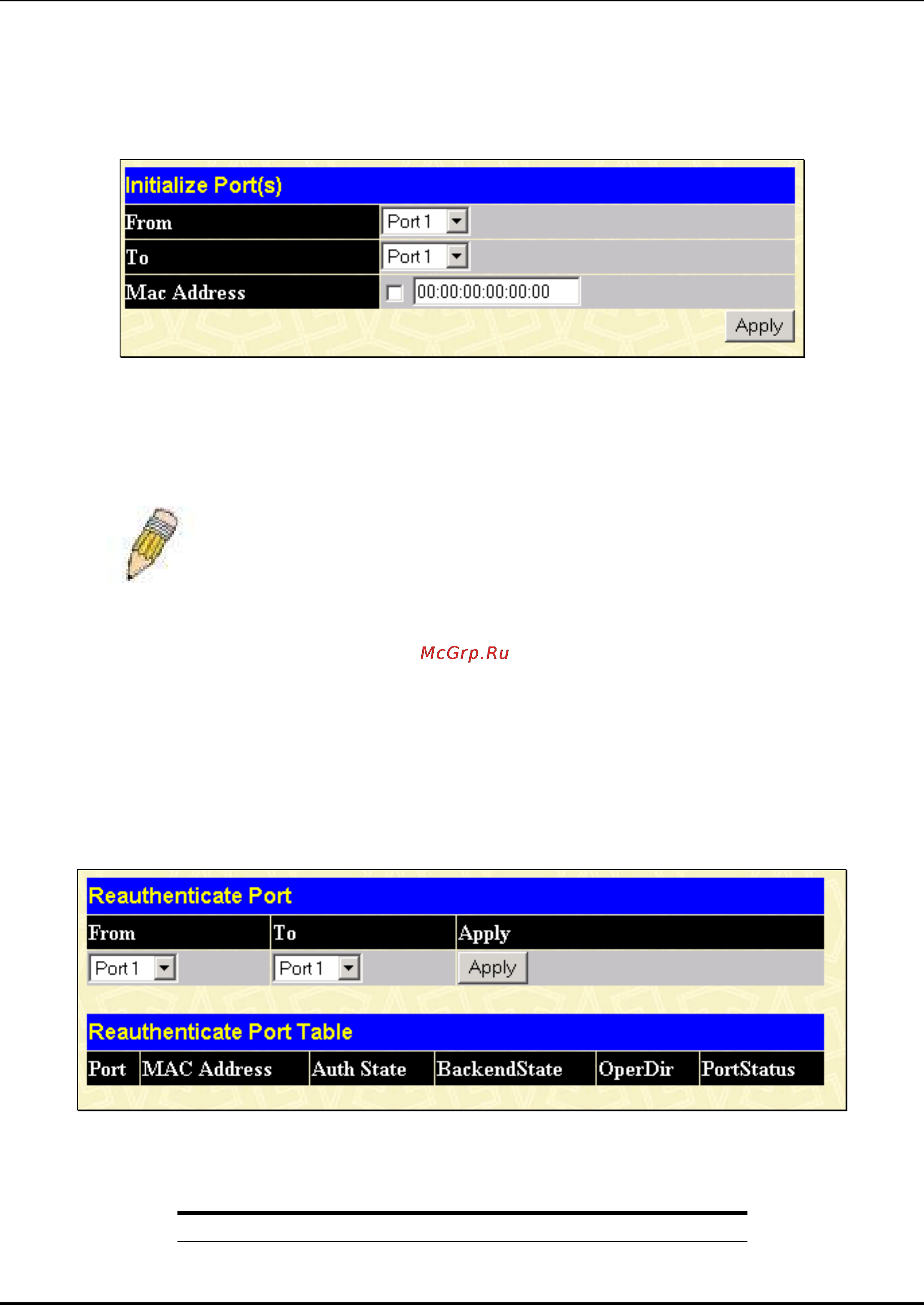 D-Link DES-3250TG [119/186] Initializing ports for mac based 802 x