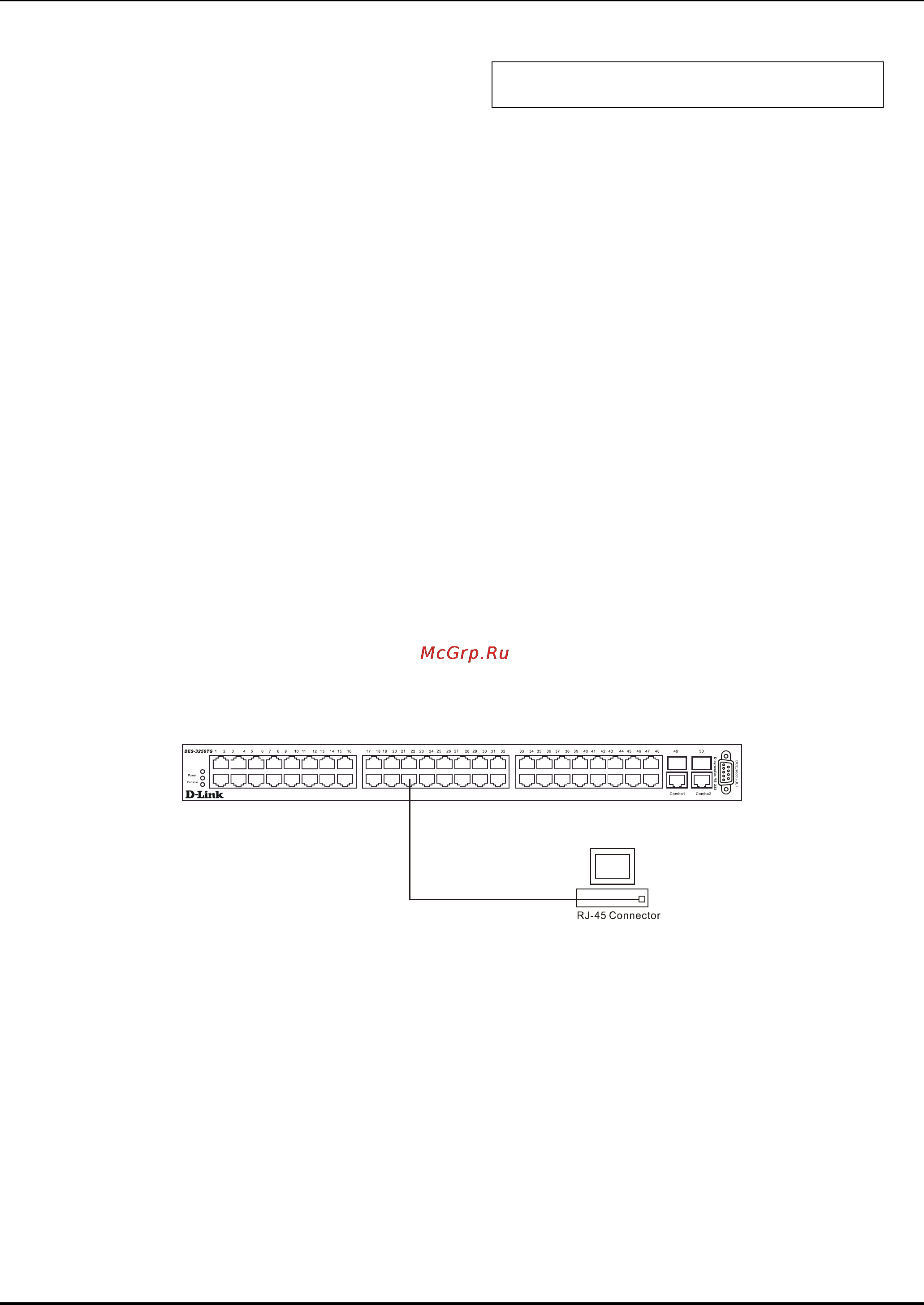 D-Link DES-3250TG [20/186] Connecting the switch
