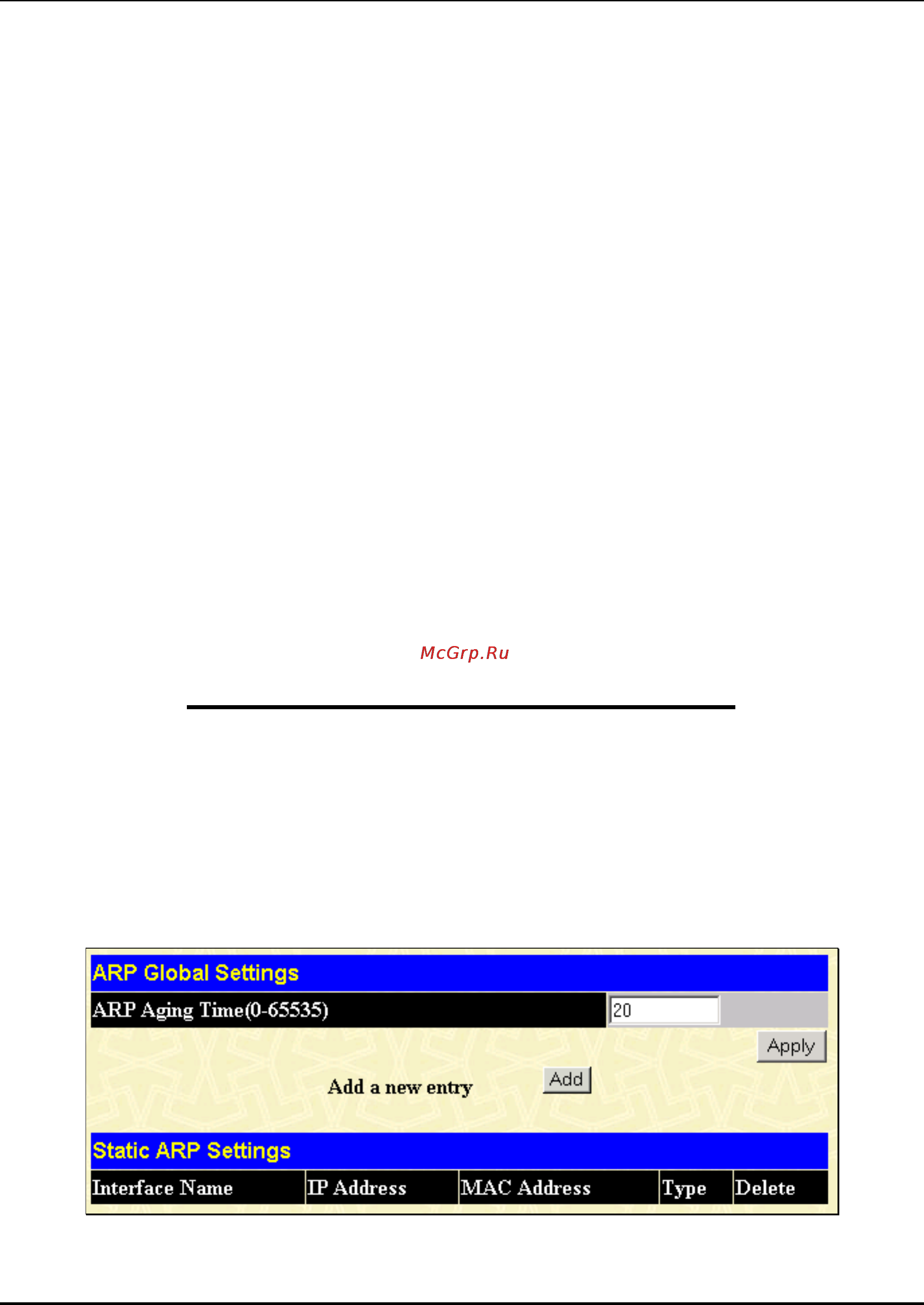 D-Link DES-3326 [52/186] Static arp settings