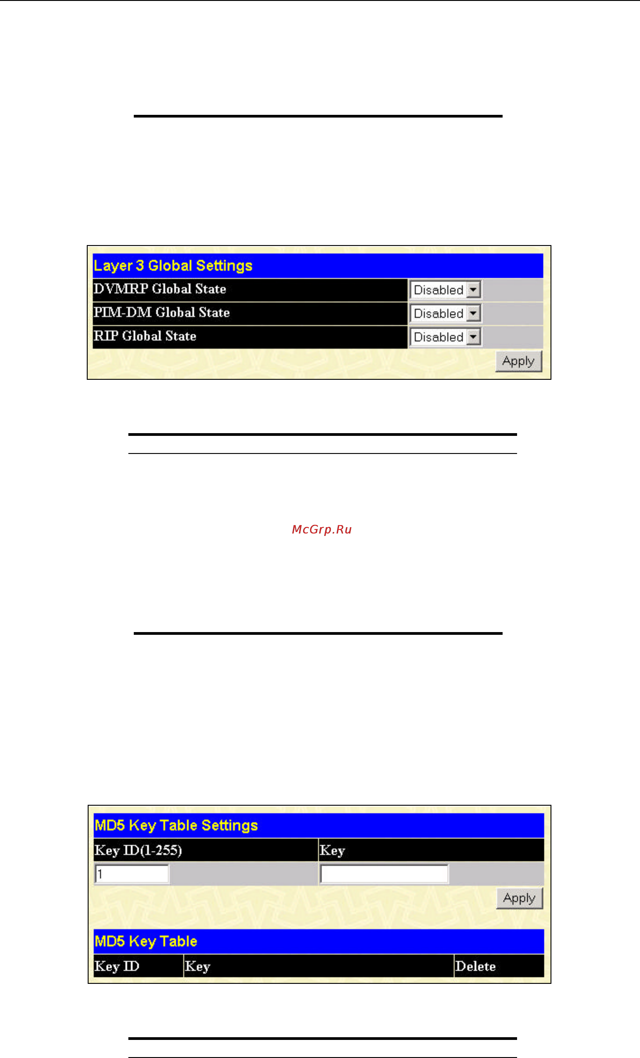 D-Link DES-3350SR [100/184] Layer 3 global settings