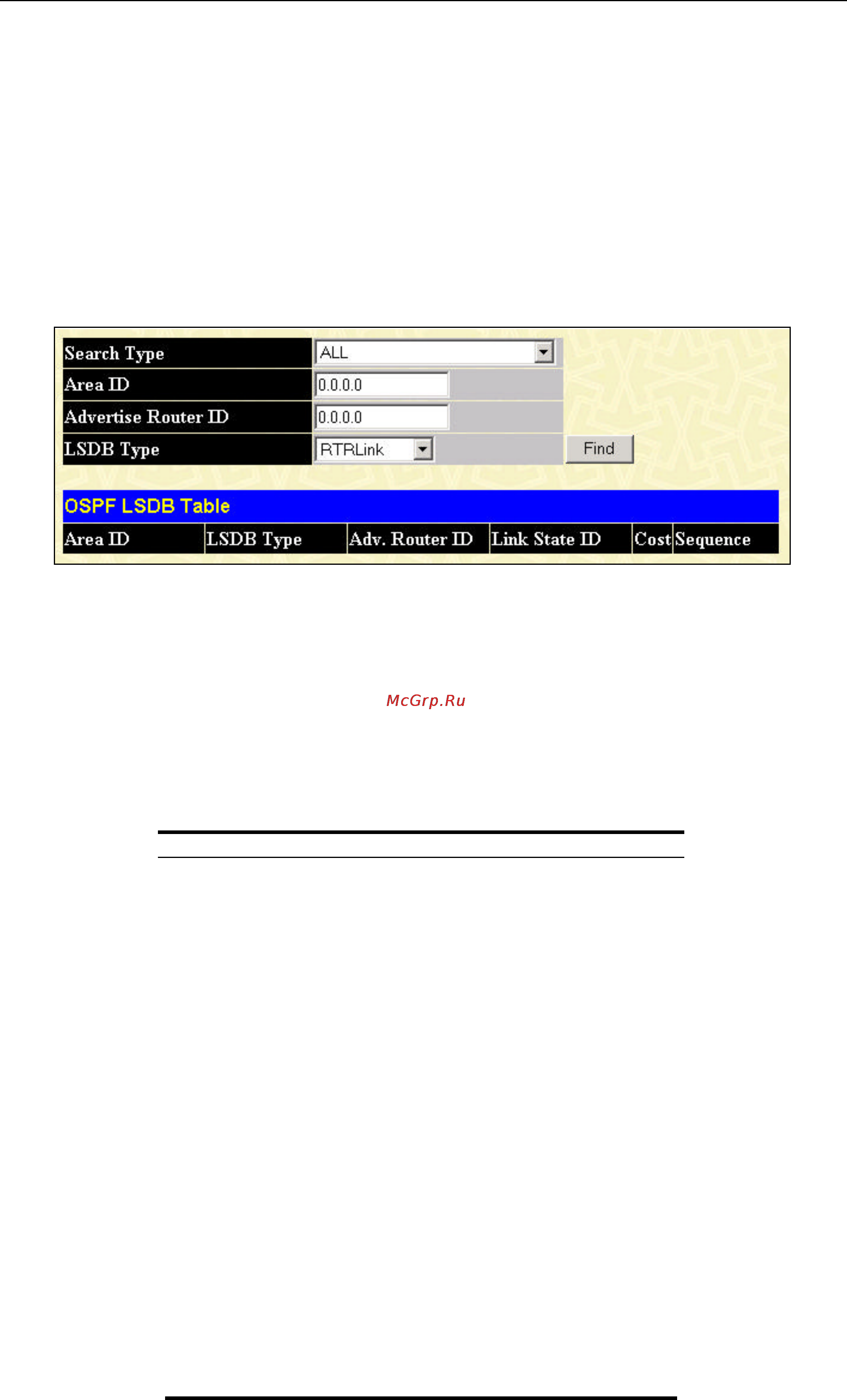 D-Link DES-3350SR [153/184] Ospf lsdb table