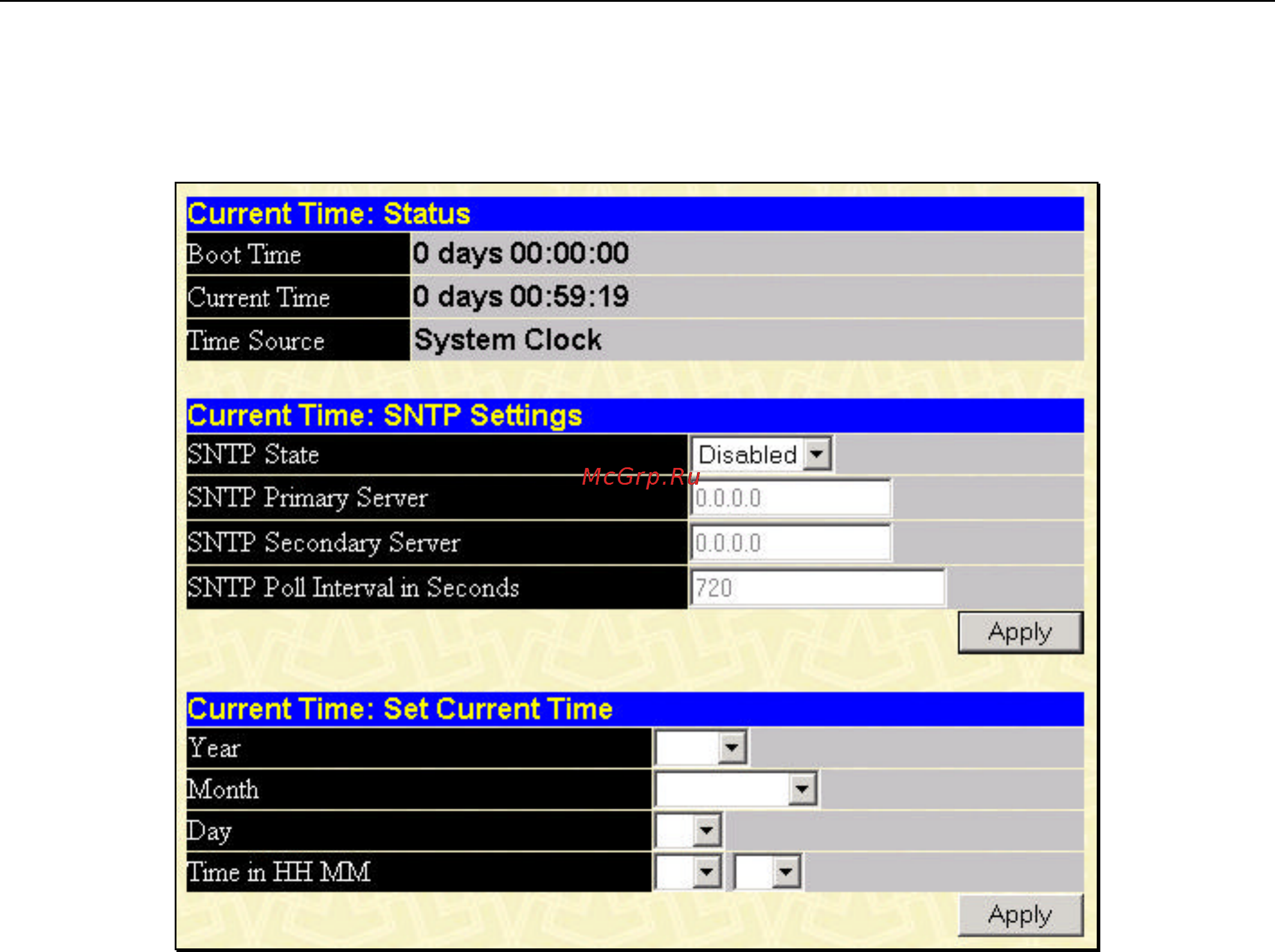 D-Link DES-3350SR [53/184] Current time settings
