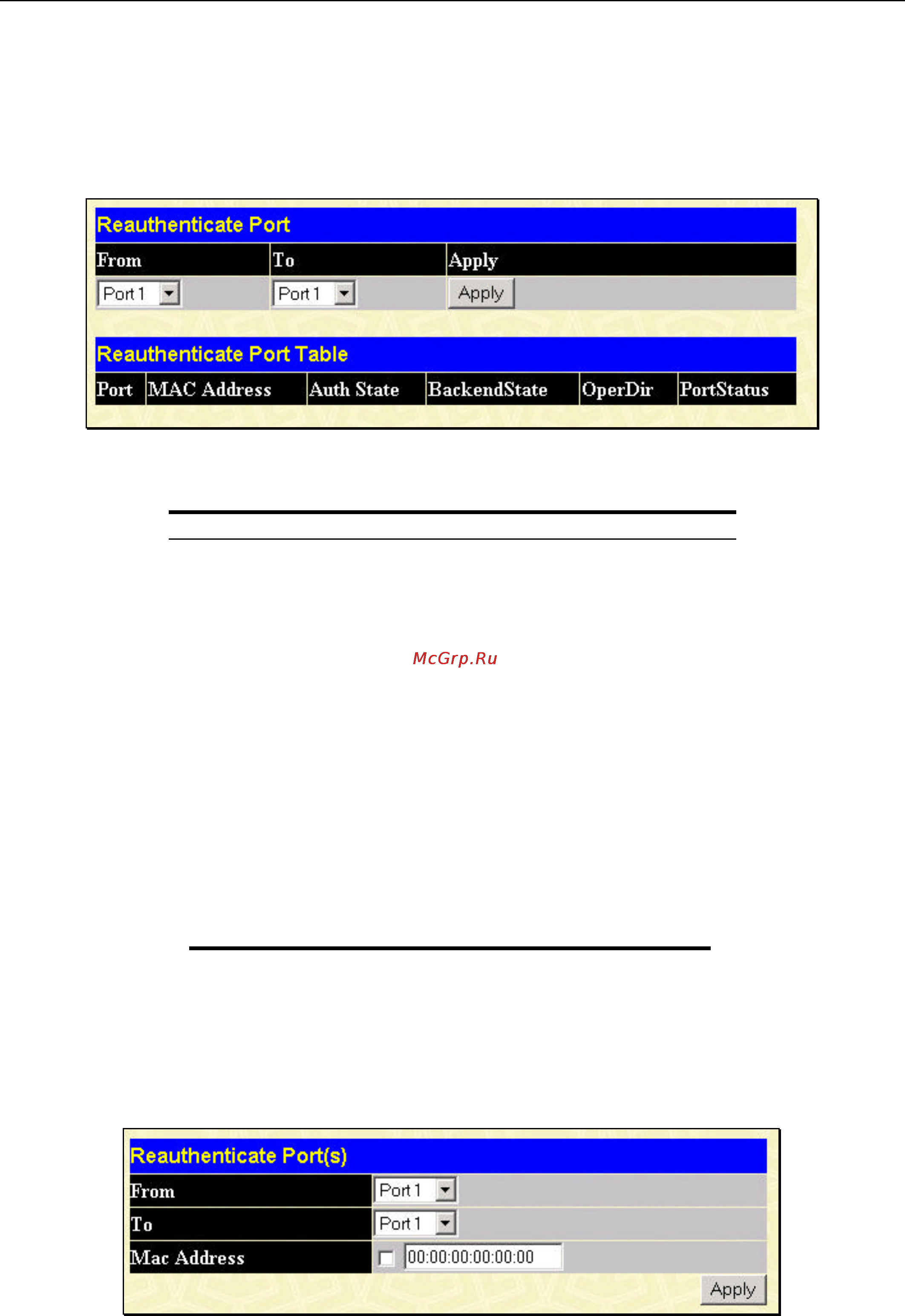 D-Link DES-3350SR [88/184] Reauthenticate ports for mac based 802 x