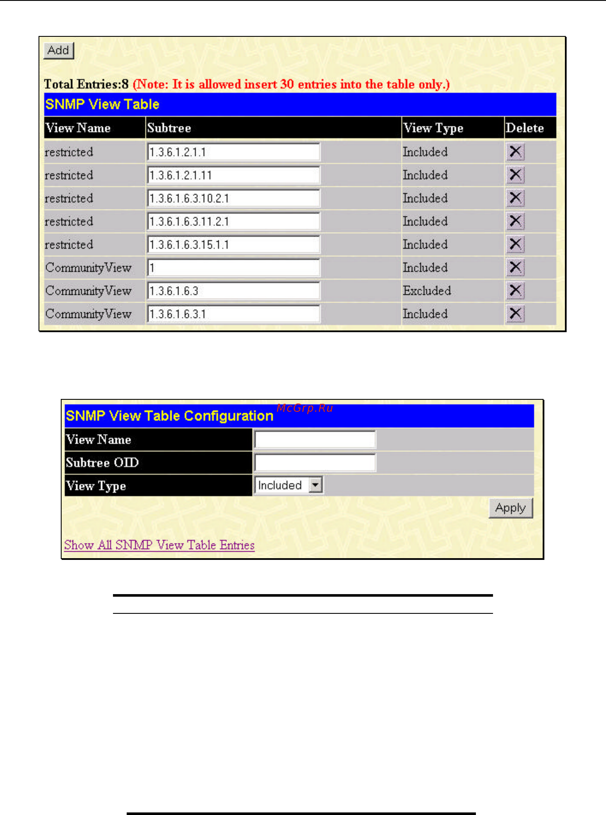 D-Link DES-3350SR [93/184] Snmp group table