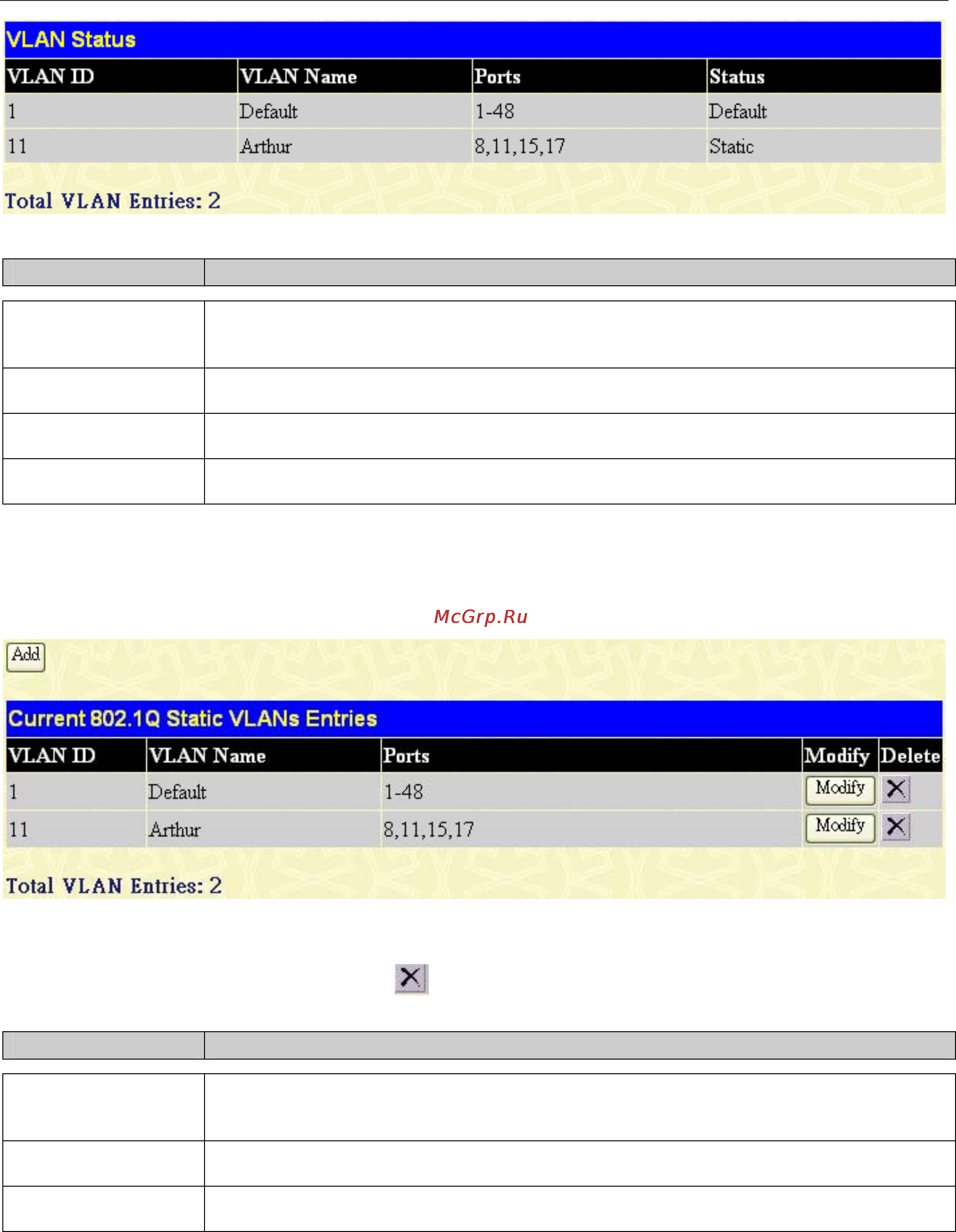 D-Link DGS-3048 [62/147] Static vlan entry