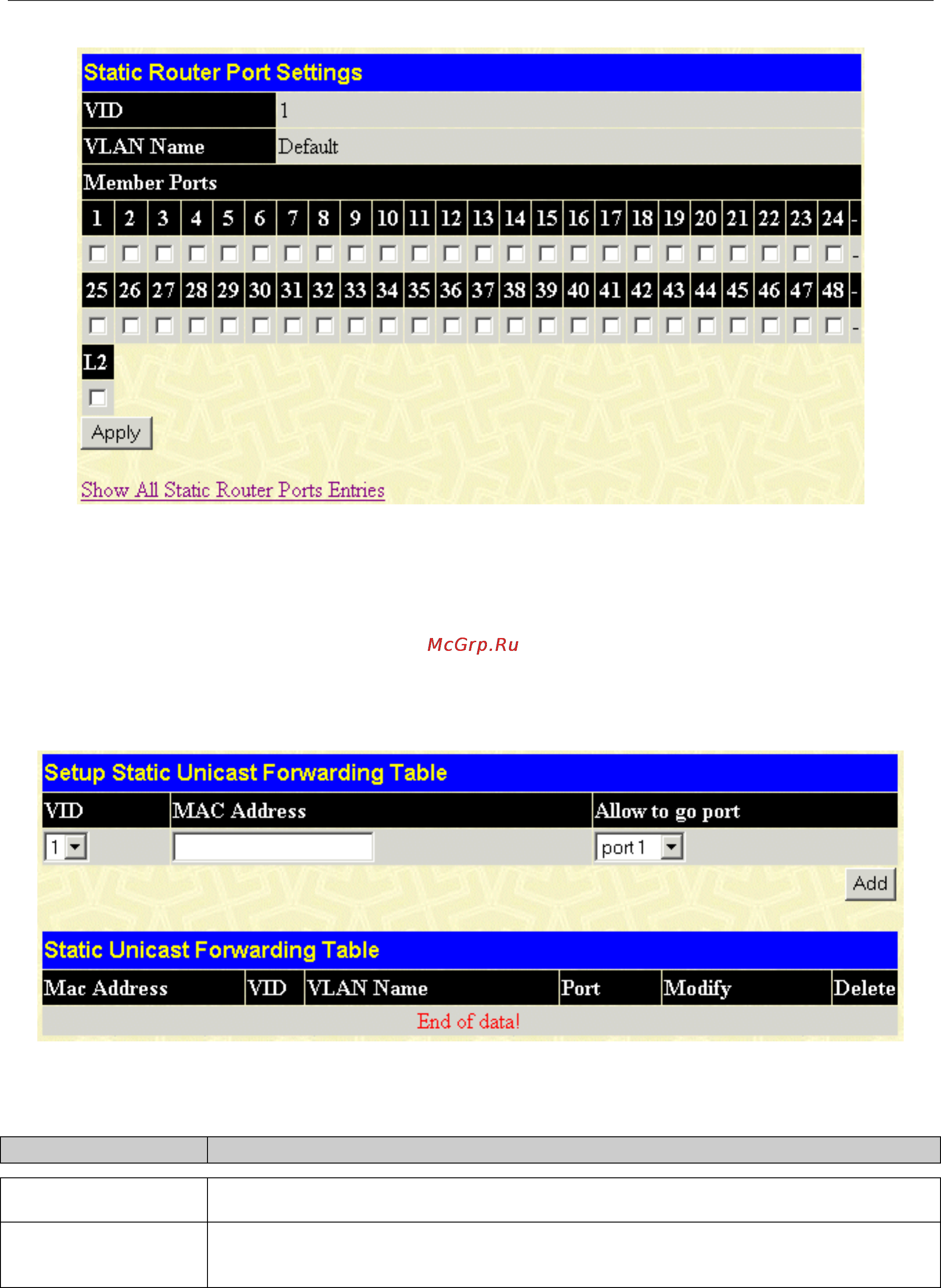 D-Link DGS-3048 [72/147] Forwarding and filtering
