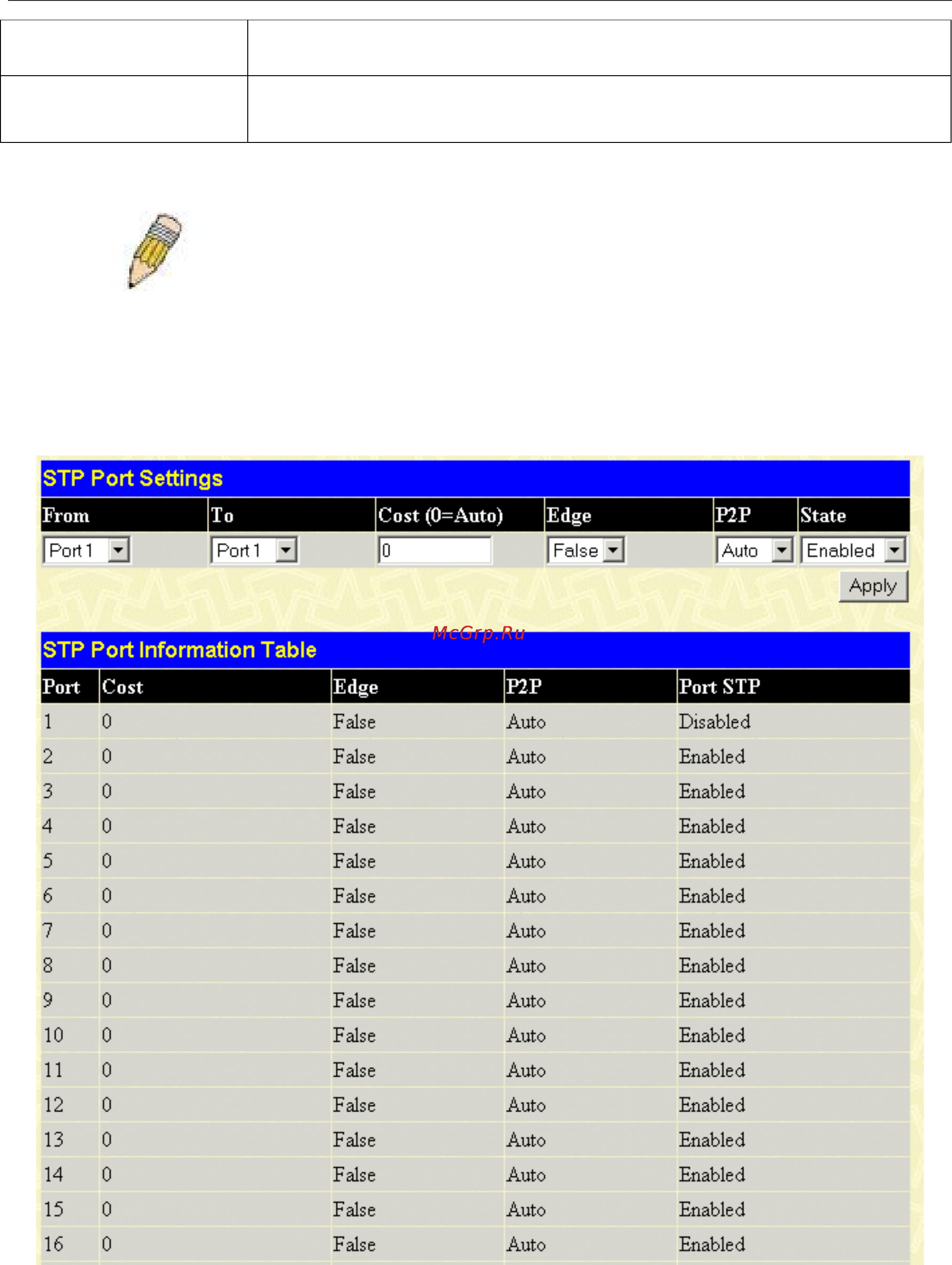 D-Link DGS-3048 [78/147] Stp port settings