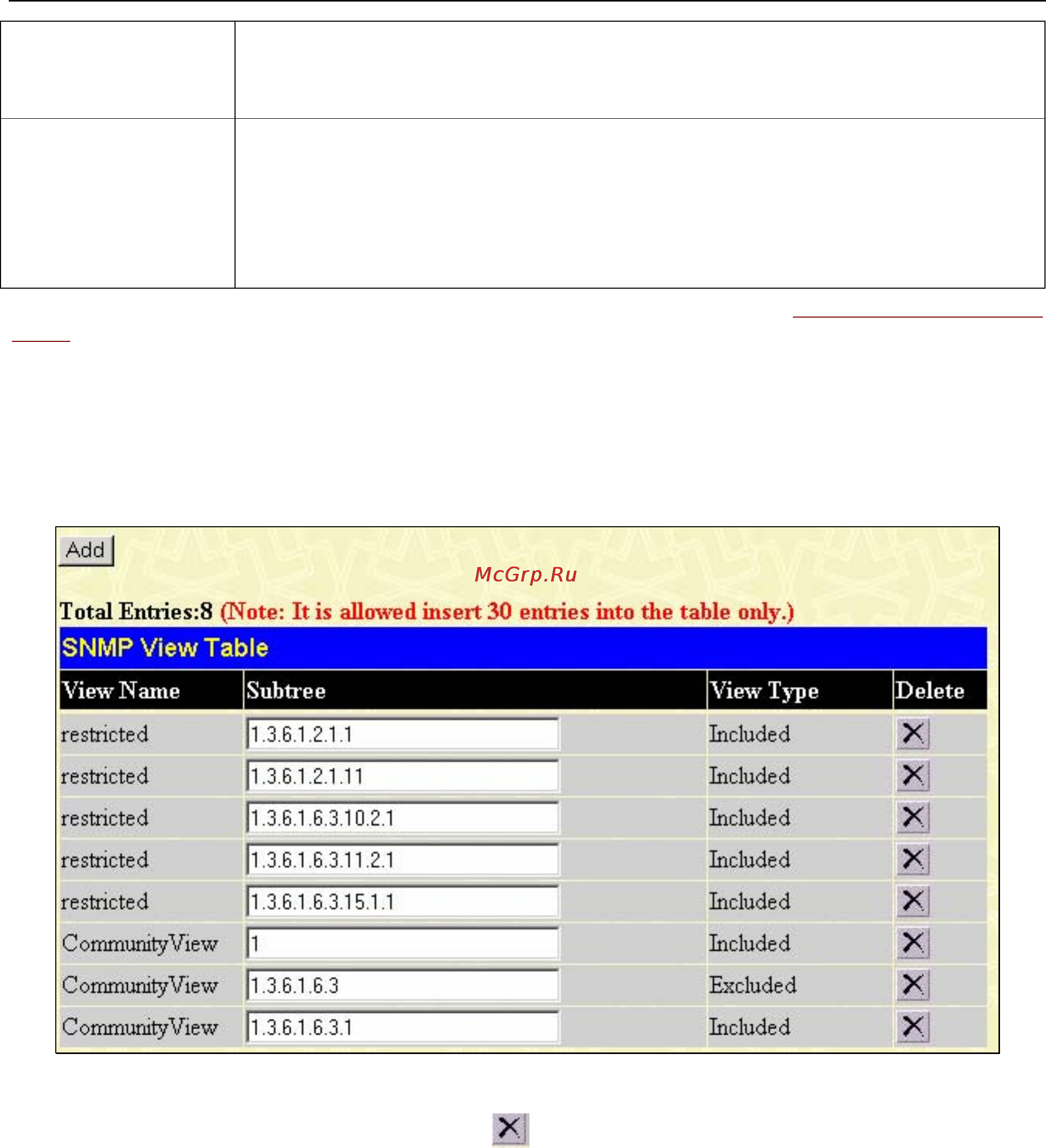 D-Link DGS-3208F [122/180] Snmp view table