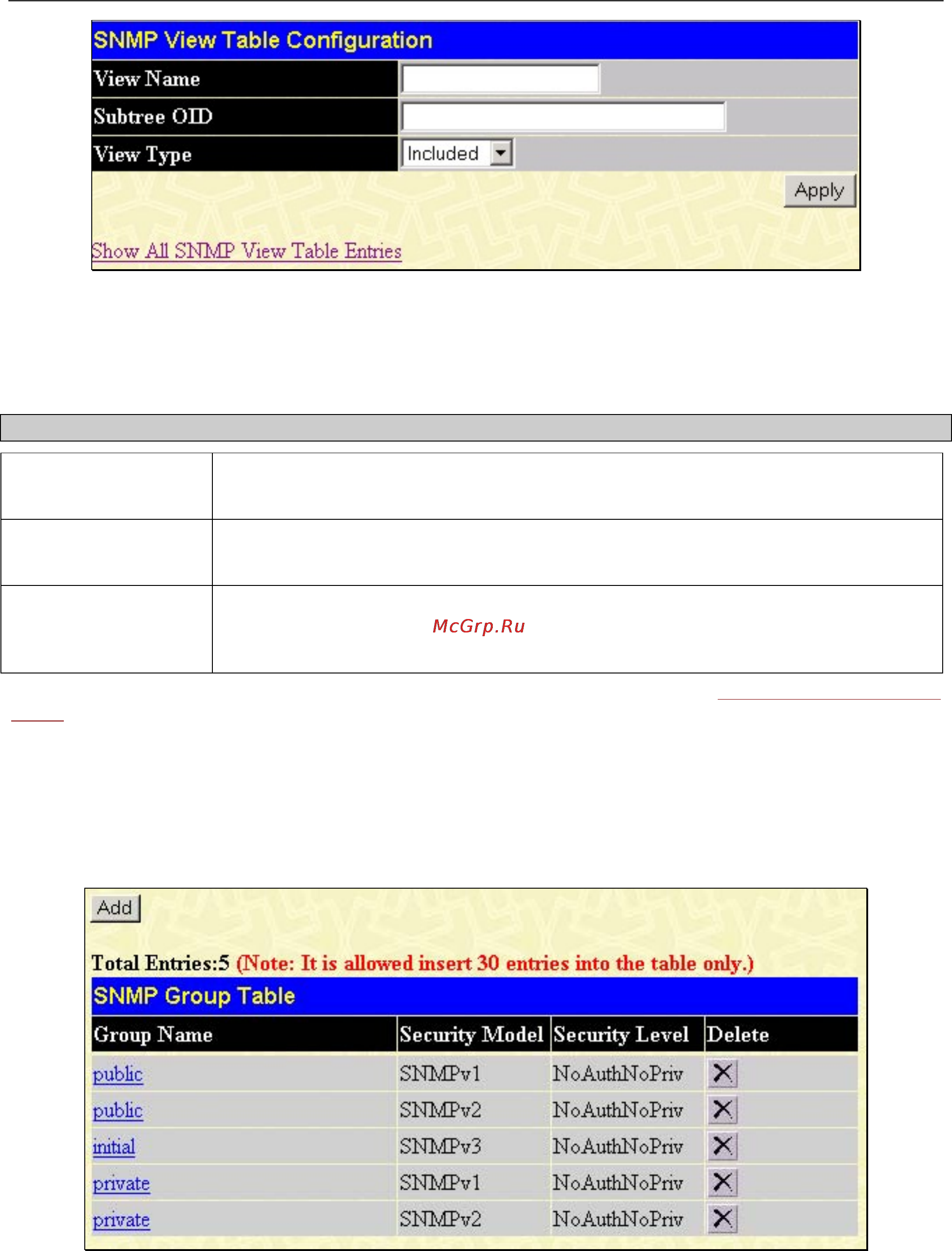 D-Link DGS-3208F [123/180] Snmp group table