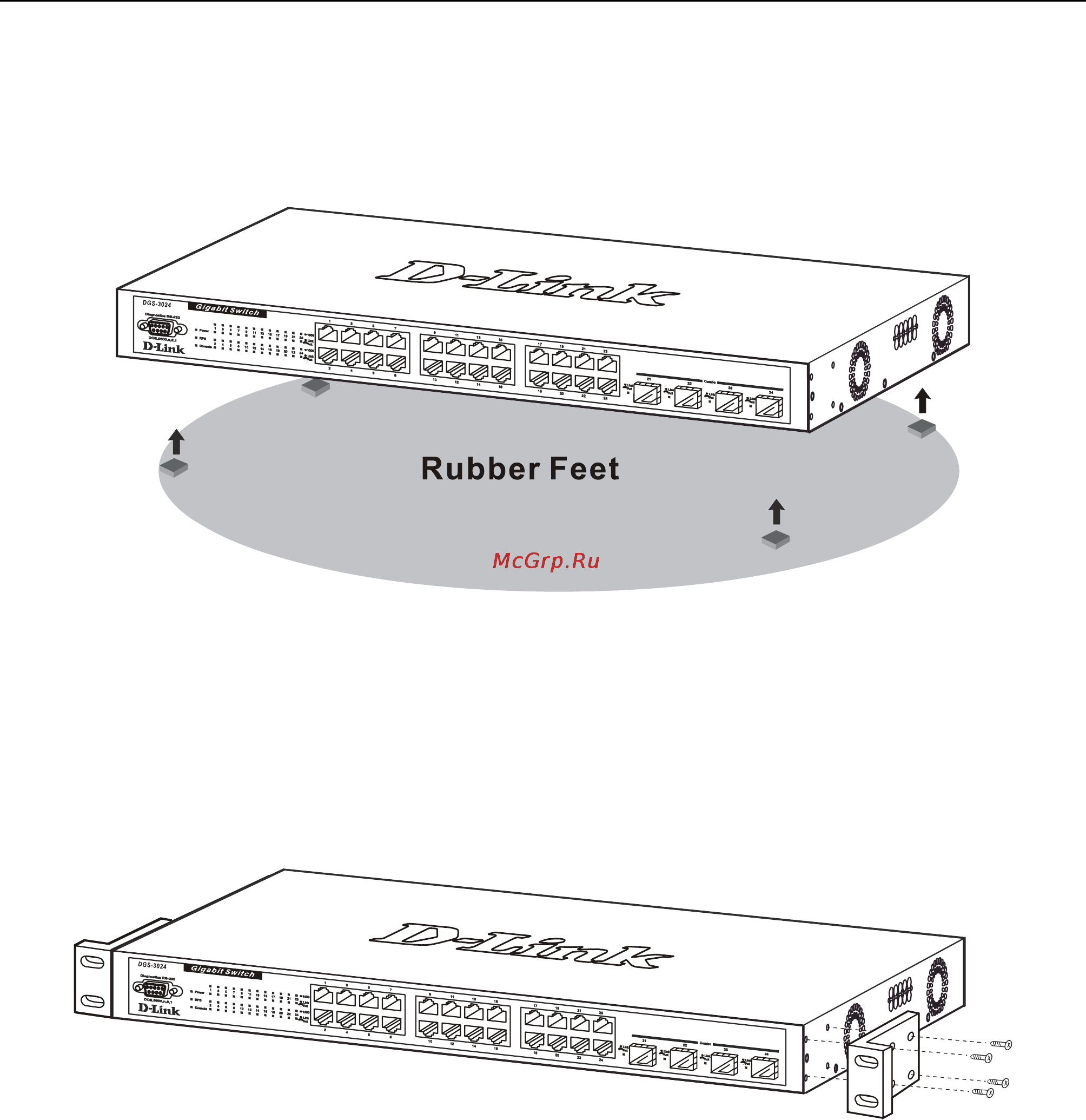 D-Link DGS-3204 [18/180] Desktop or shelf installation