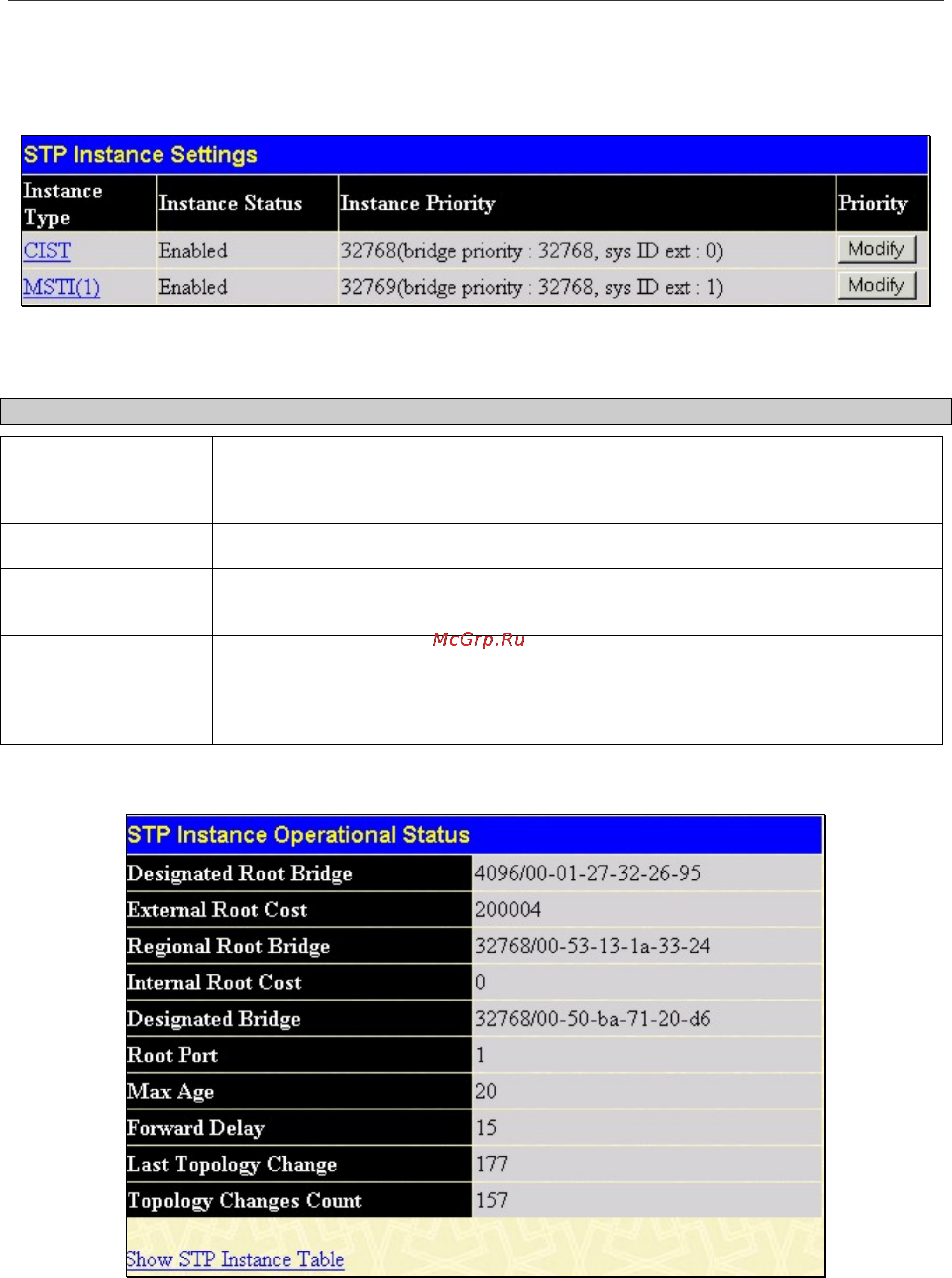 D-Link DGS-3208F [57/180] Stp instance settings