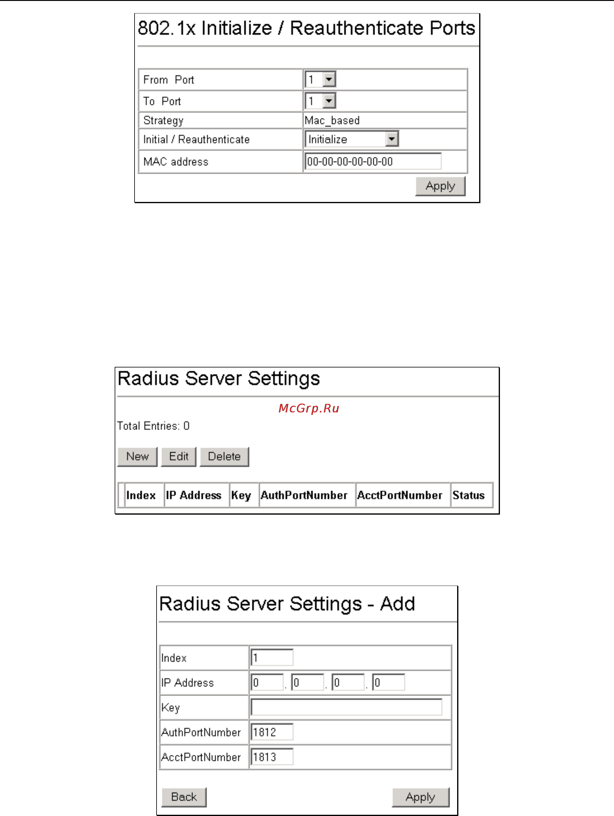 D-Link DGS-3308TG [114/160] Radius server settings