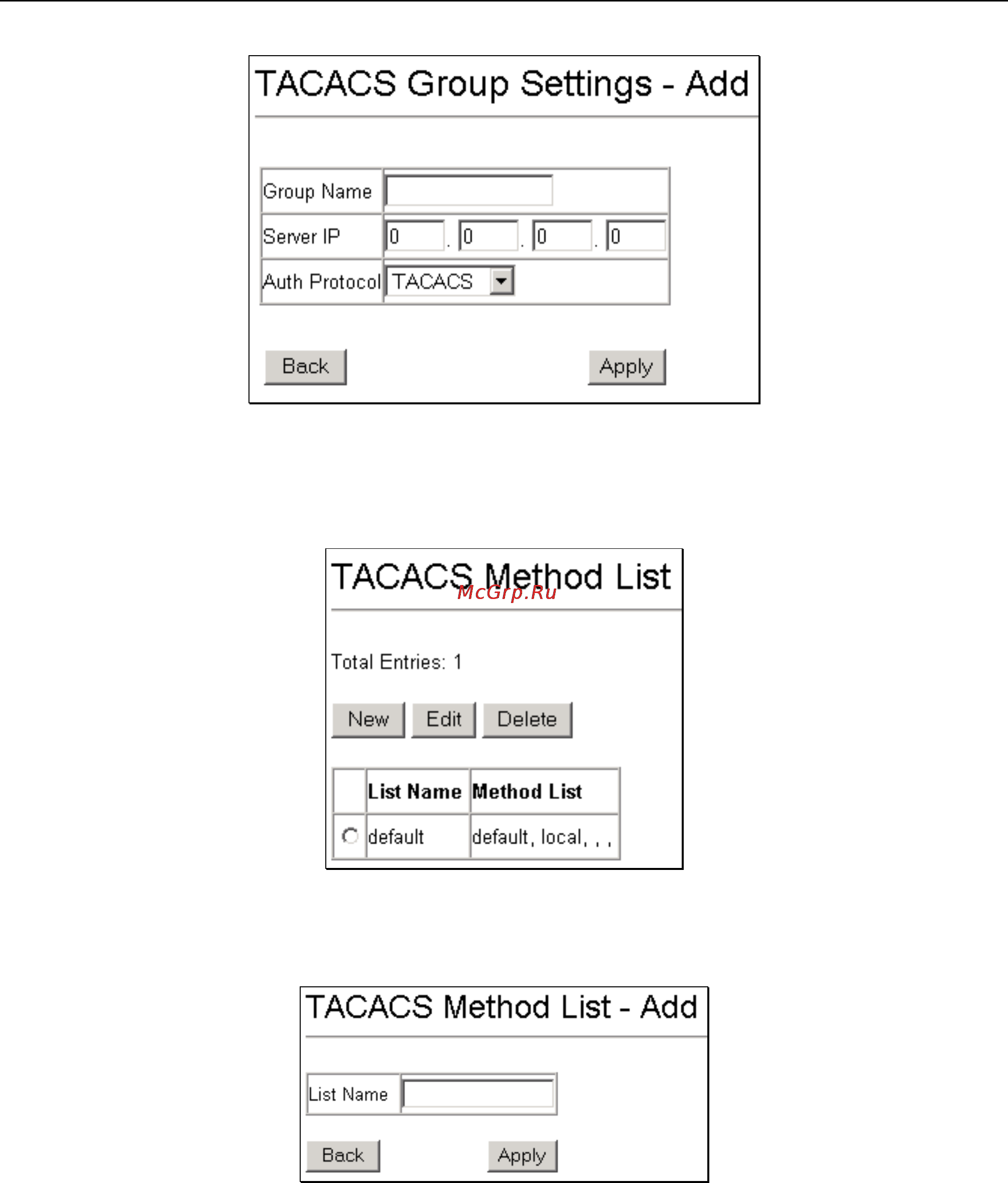 D-Link DGS-3308FG [122/160] Tacacs method list