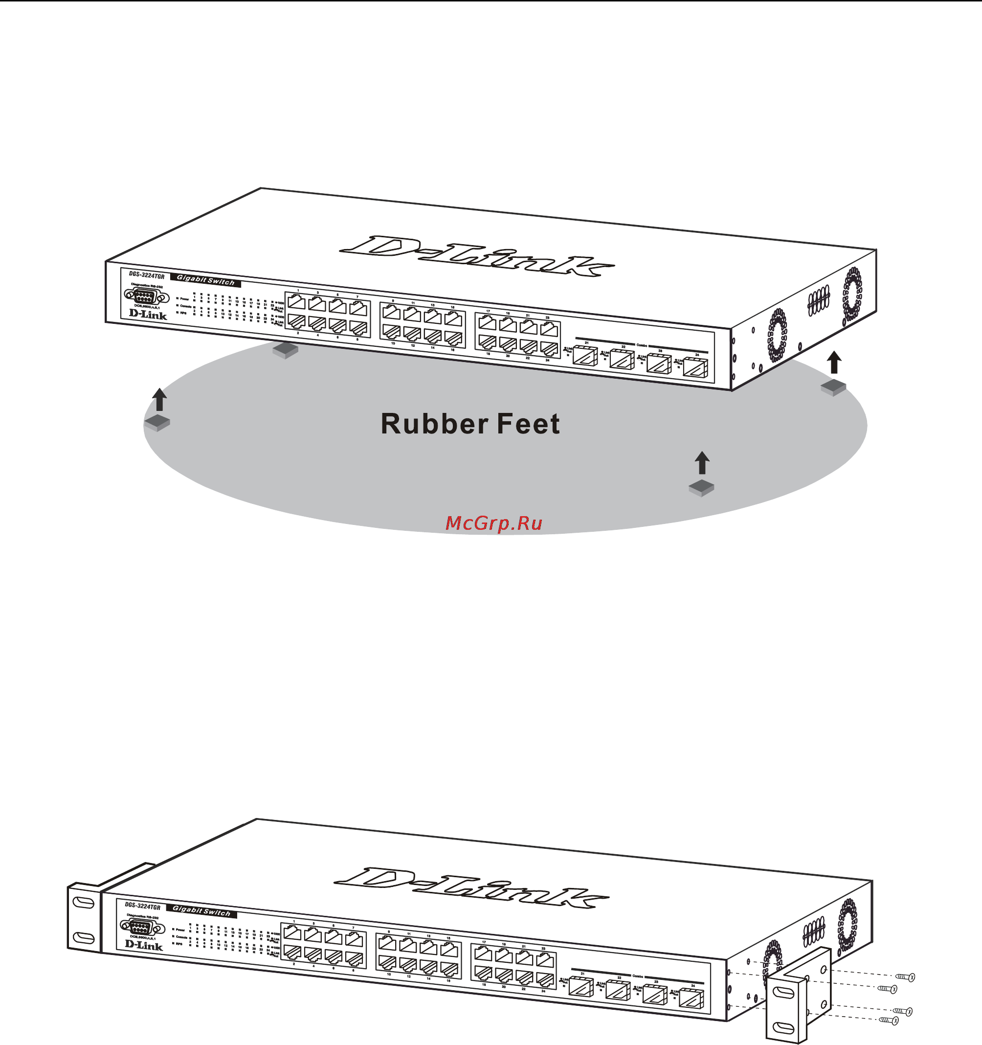 D-Link DGS-3308TG [16/160] Desktop or shelf installation