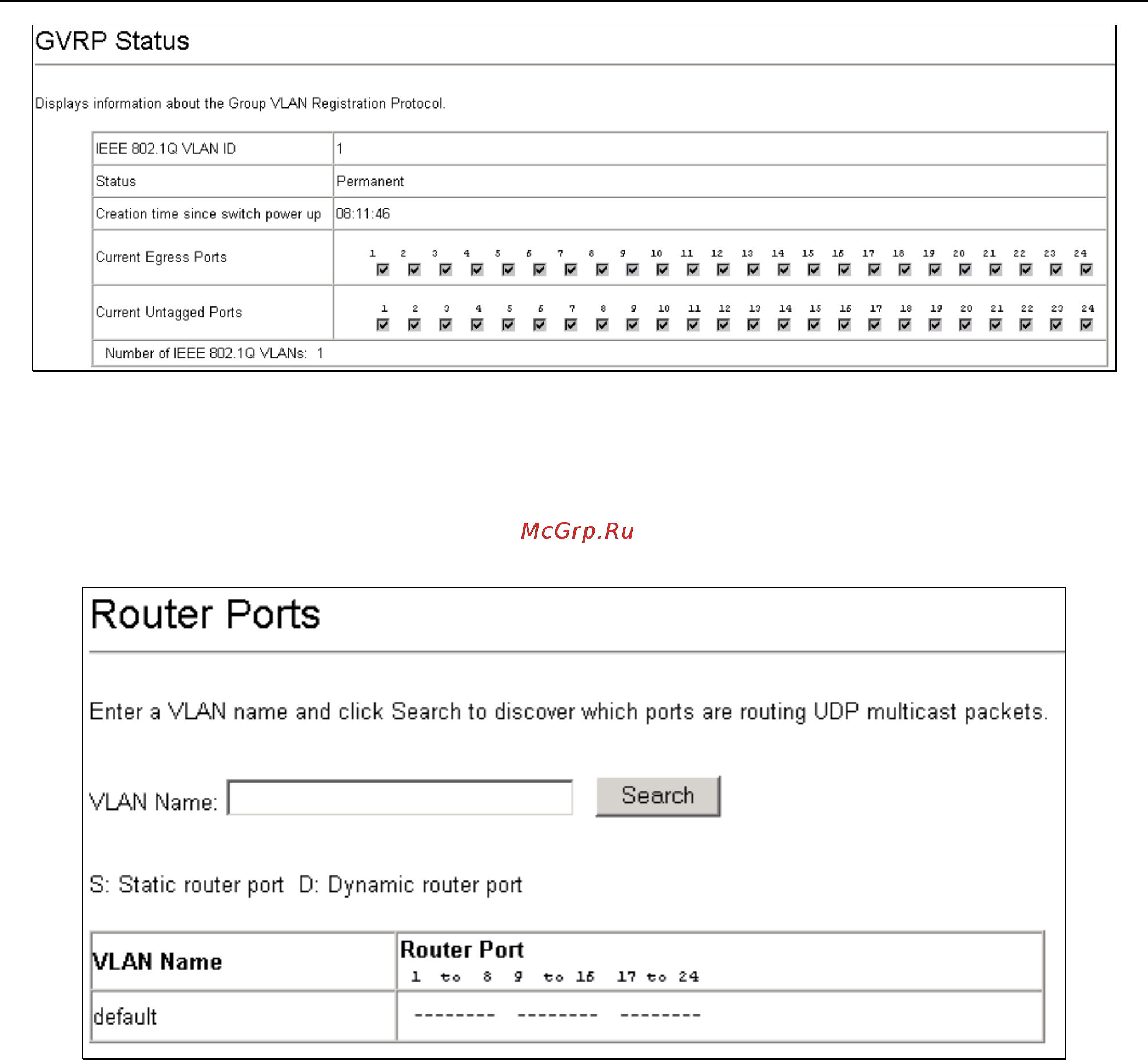 D-Link DGS-3308TG [70/160] Igmp snooping group table