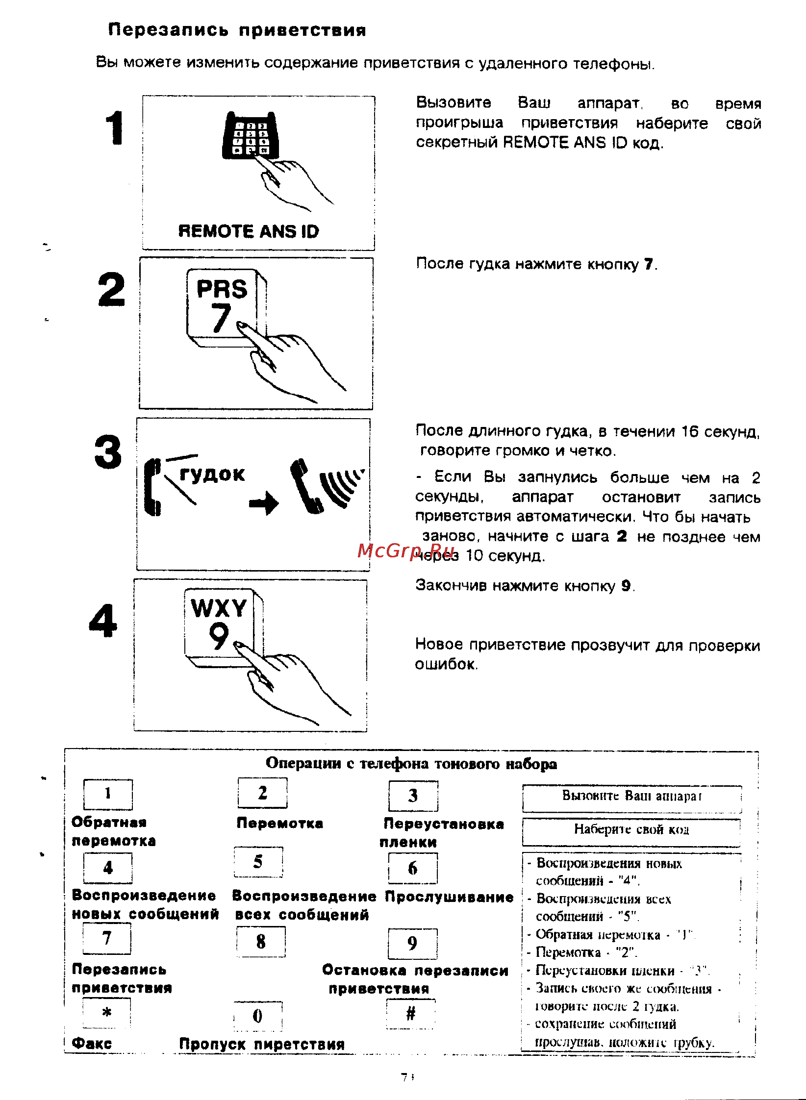 Panasonic KX-F390BX [71/159] Перезапись приветствия