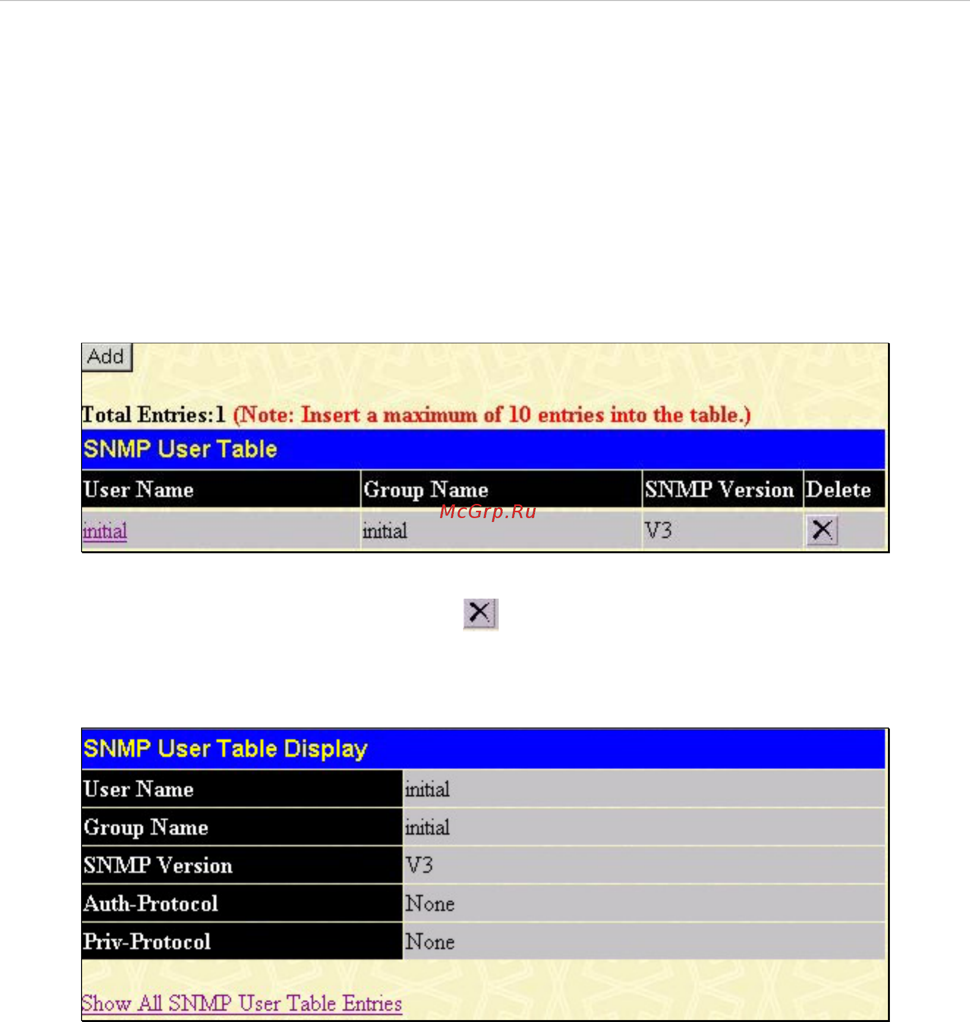 D-Link DES-3552P [153/260] Snmp user table
