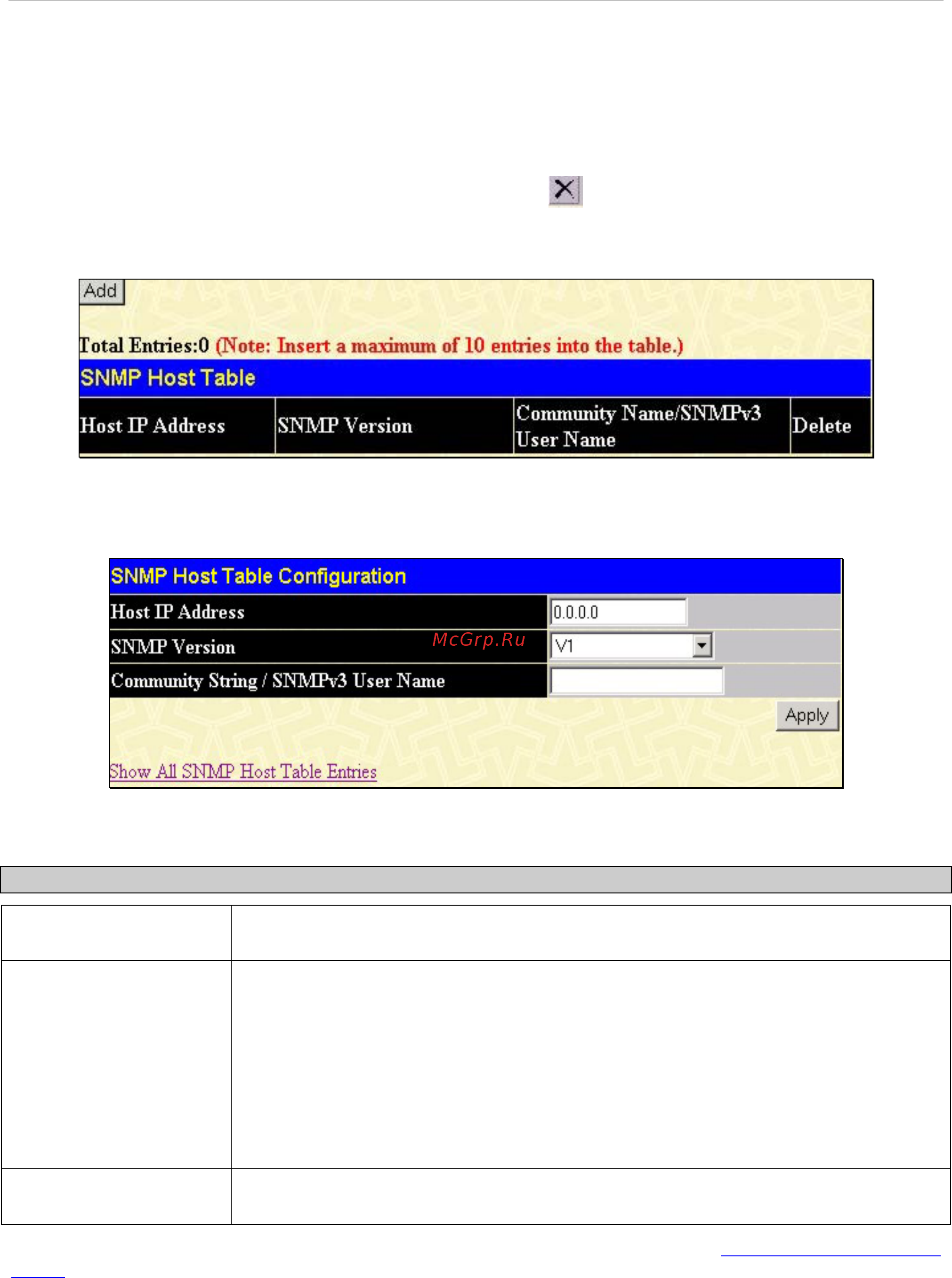D-Link DES-3828P [160/260] Snmp host table