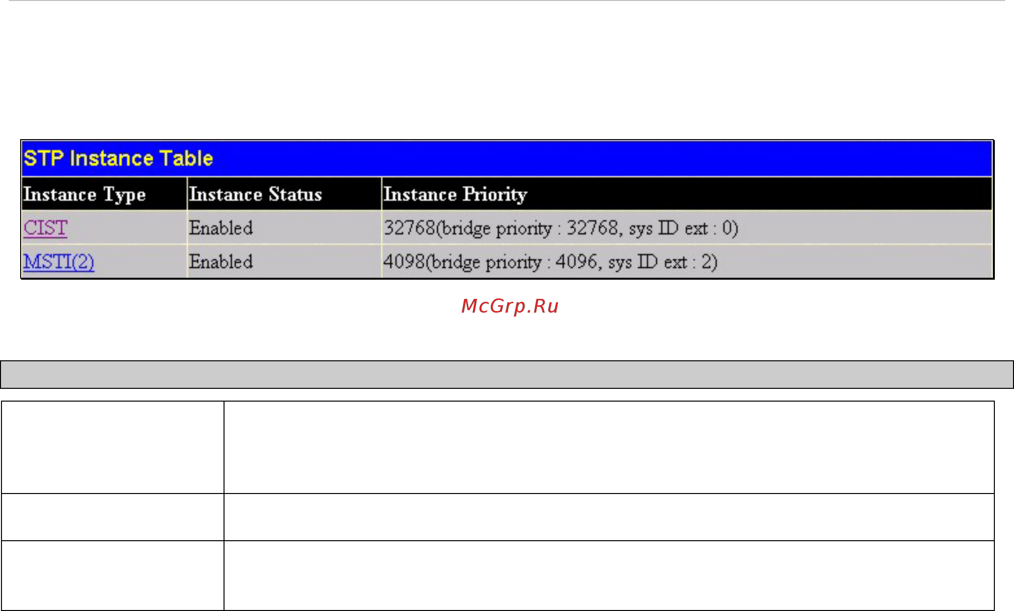 D-Link DES-3528P [66/260] Stp instance settings