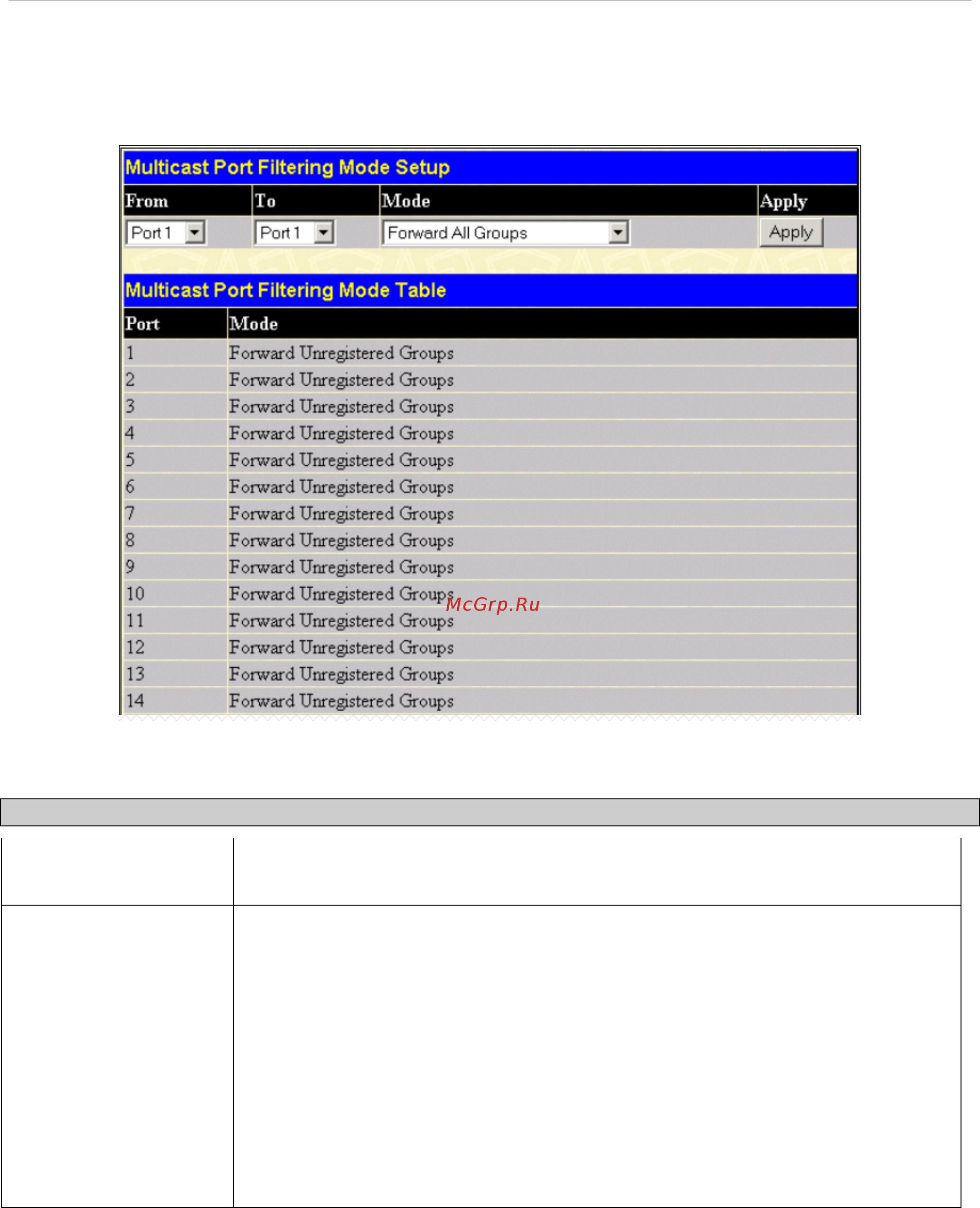 D-Link DES-3528P [71/260] Multicast port filtering