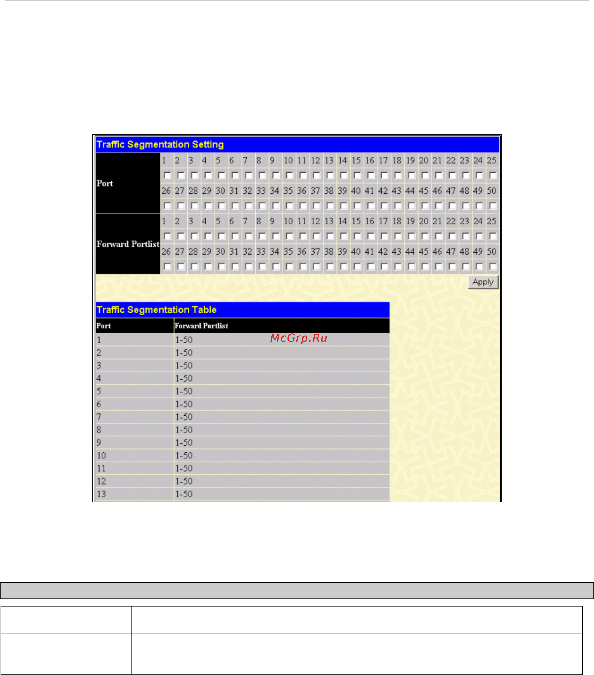 D-Link DES-3528DC [89/260] Traffic segmentation