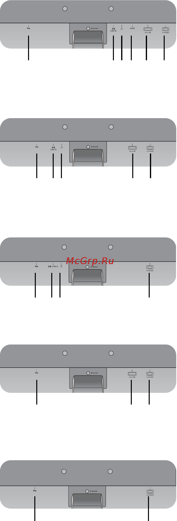 Benq GL2450HE [8/49] Входные и выходные разъемы