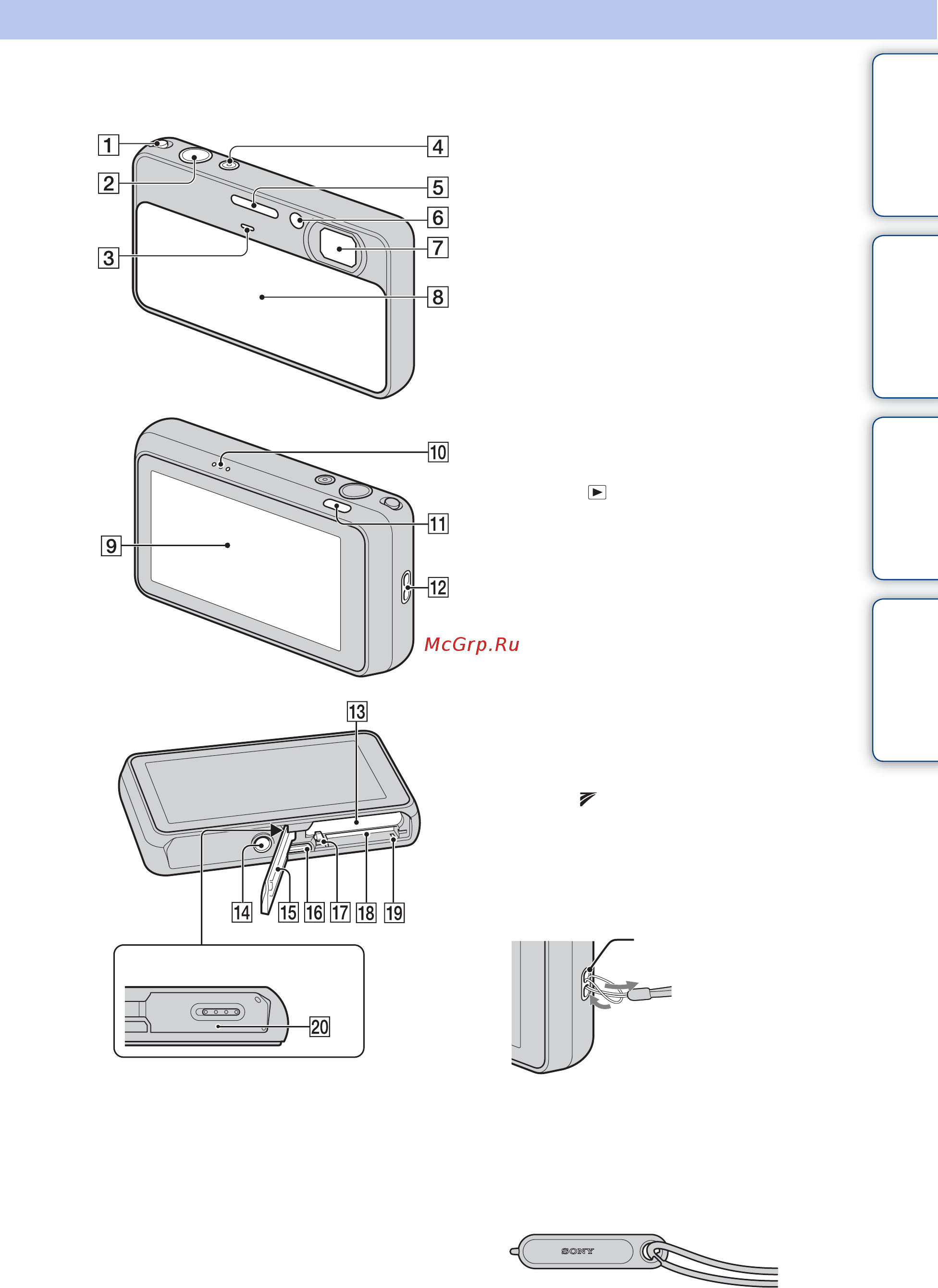 Sony Cyber-Shot DSC-T110 [17/175] Названия частей