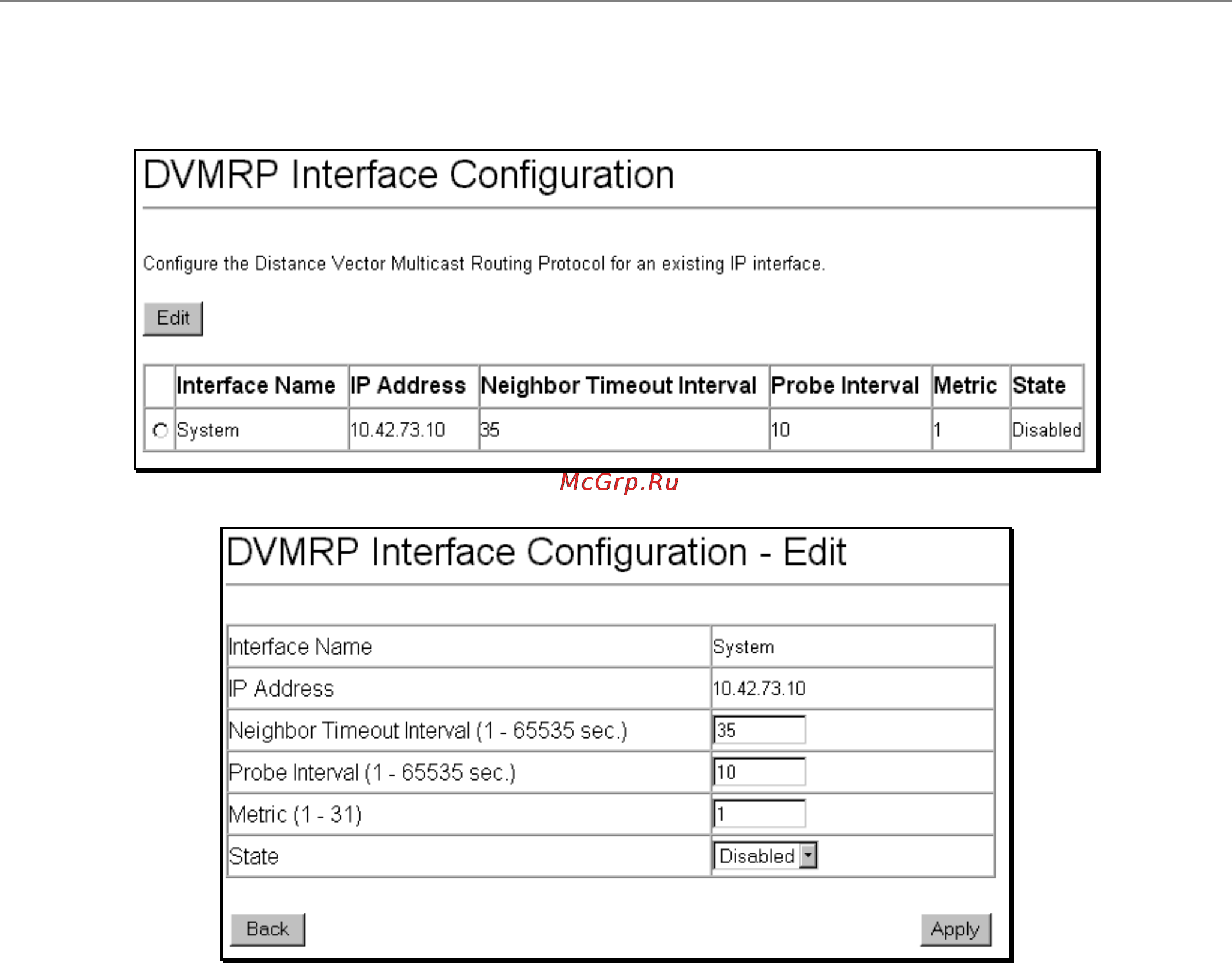 D-Link DES-3226S [160/242] Dvmrp interface configuration