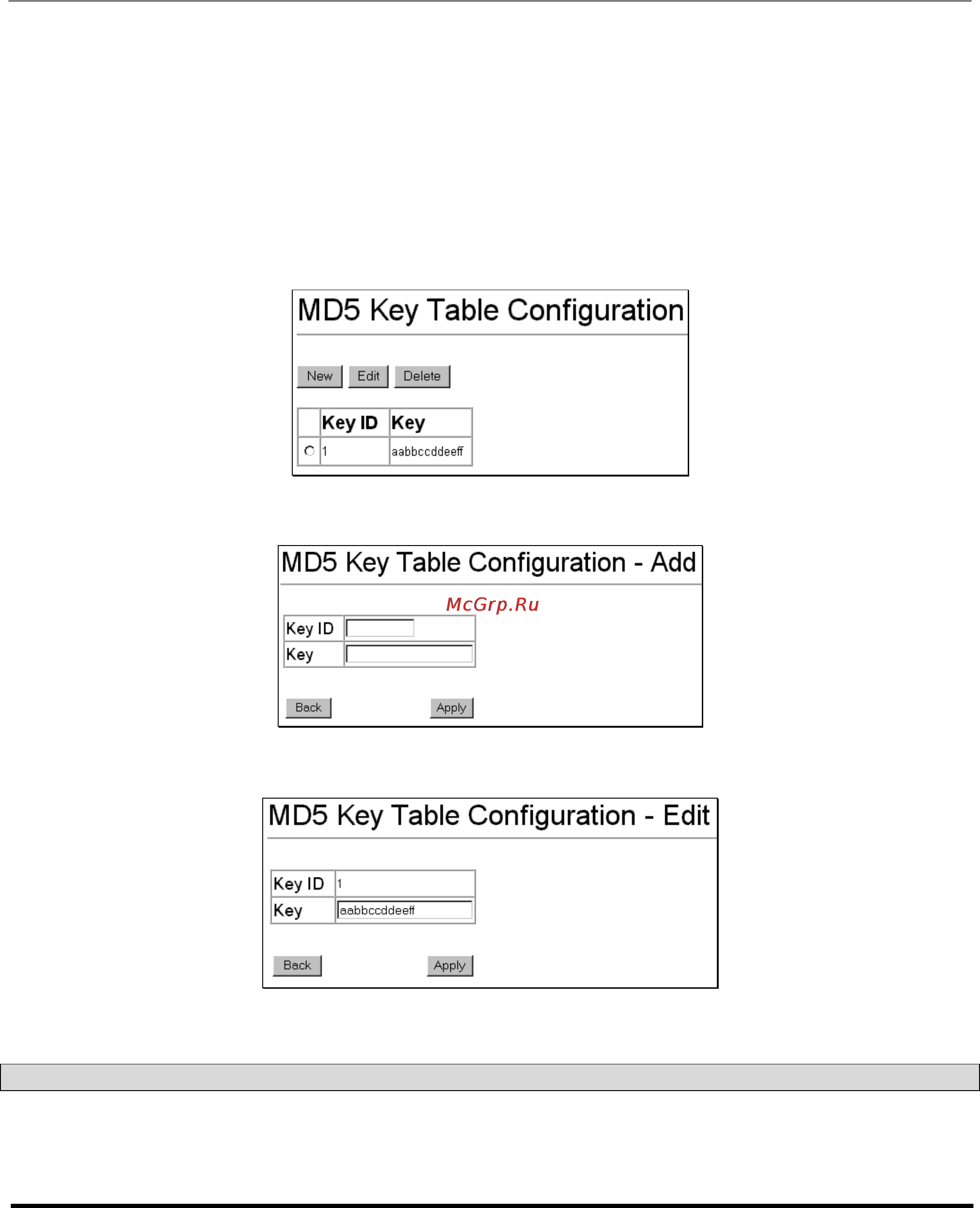 D-Link DES-3226S [186/242] Md5 key table configuration