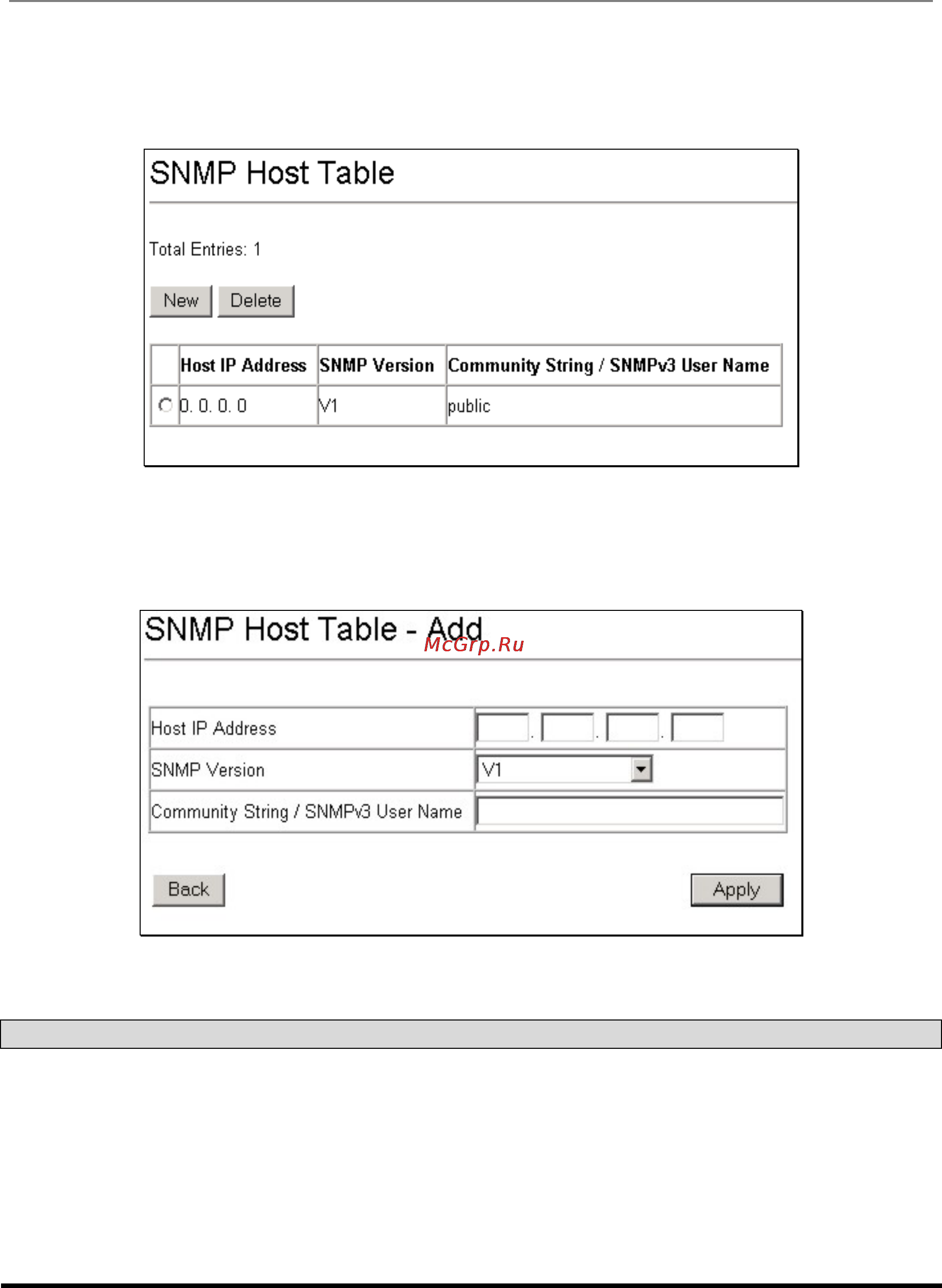 D-Link DES-3326SR [114/240] Snmp host table