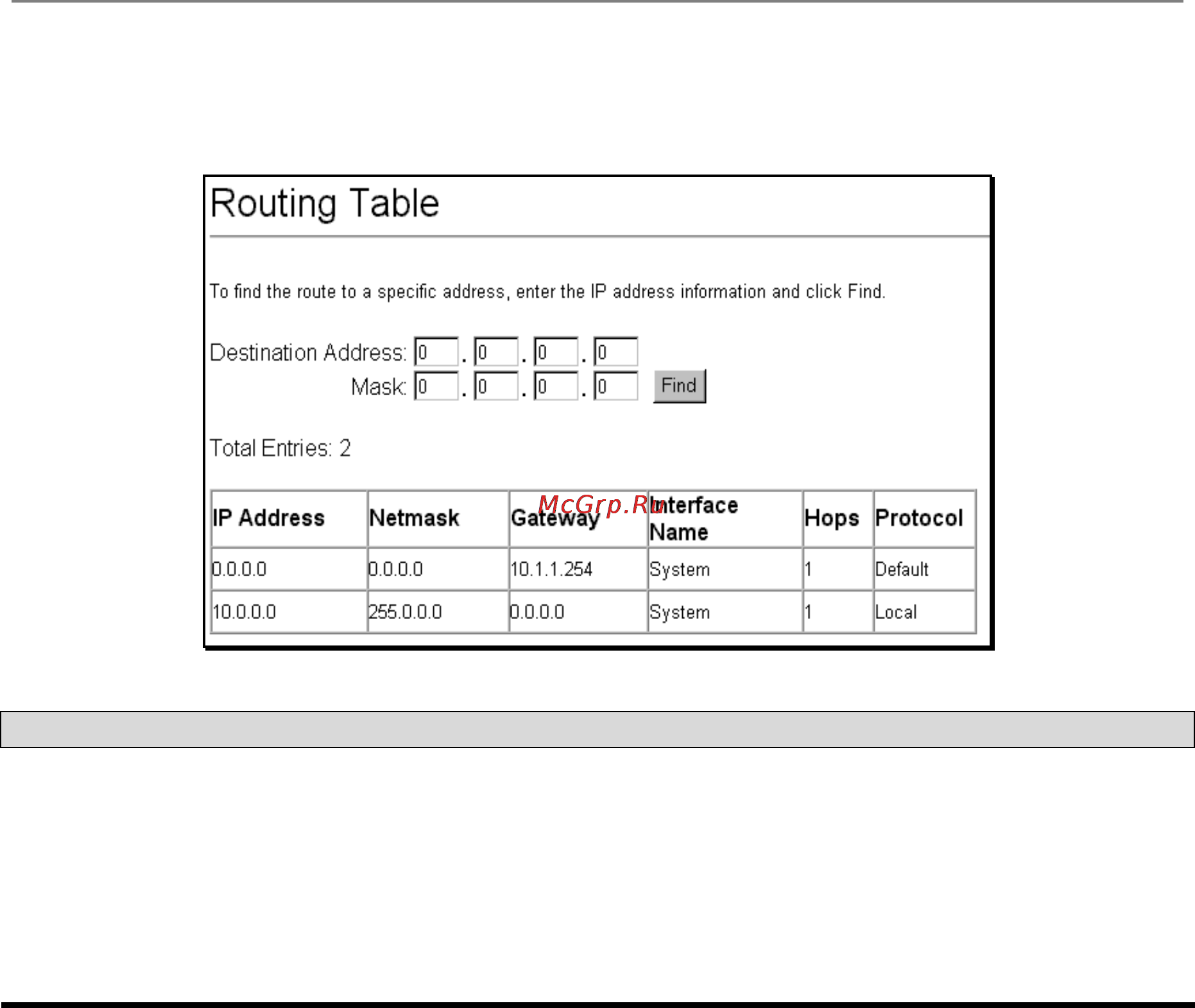 D-Link DES-3326SR [123/240] Routing table