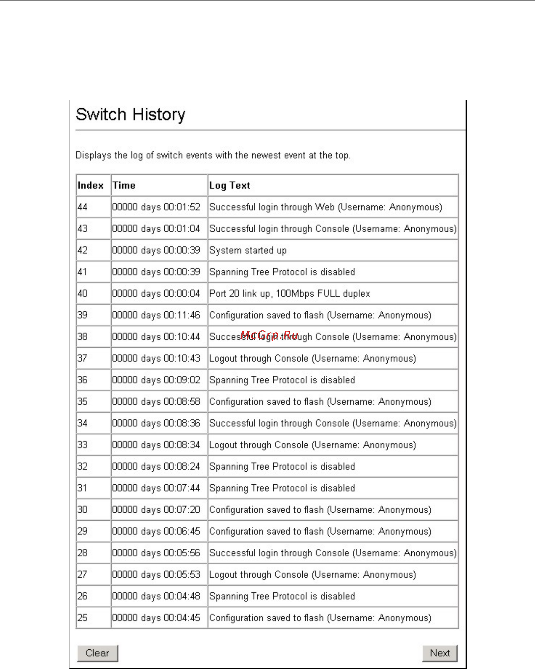 D-Link DES-3326SR [134/240] Switch history