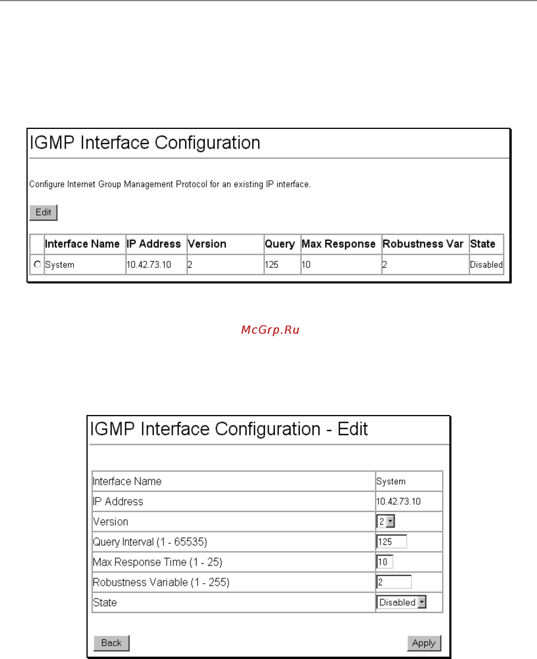D-Link DES-3326SR [157/240] Igmp interface configuration
