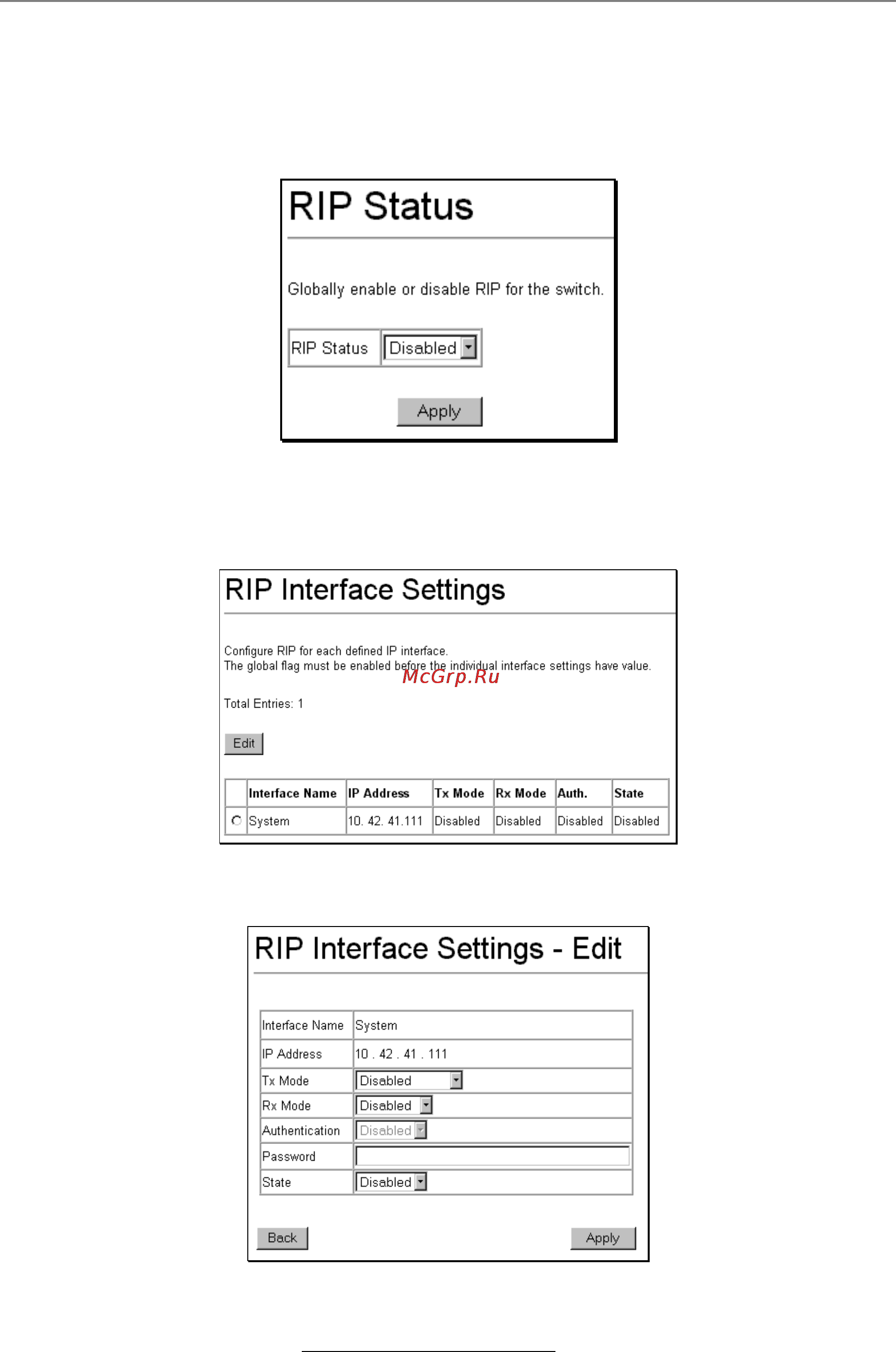 D-Link DES-3326SR [164/240] Routing information protocol rip configuration