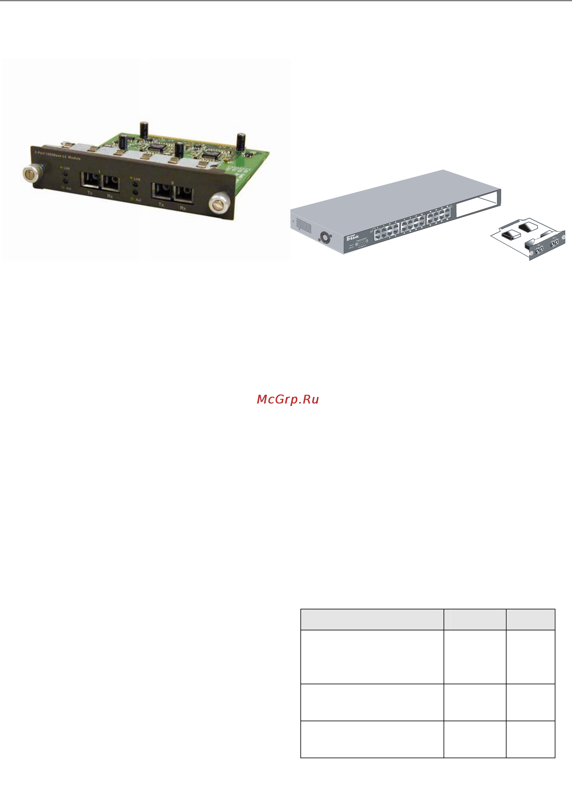 D-Link DES-3326SR [21/240] Dem 320l 2 port 1000base lx gigabit ethernet module