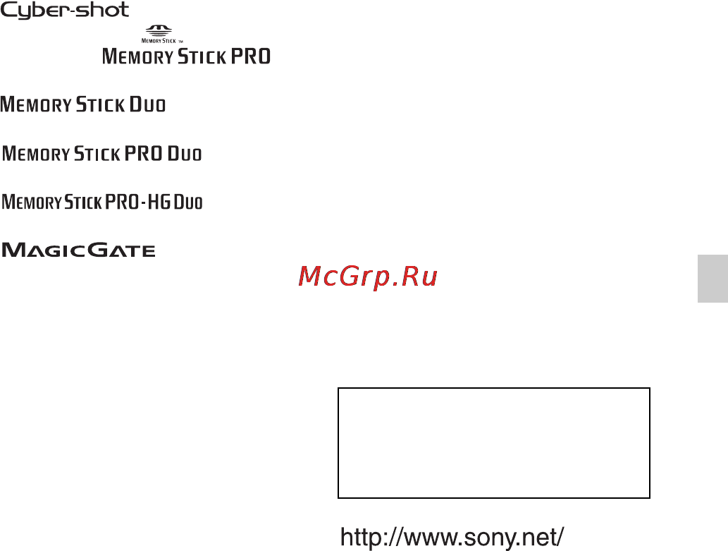 Sony Cyber-Shot DSC-TX9 Инструкция по эксплуатации онлайн [33/108] 40488