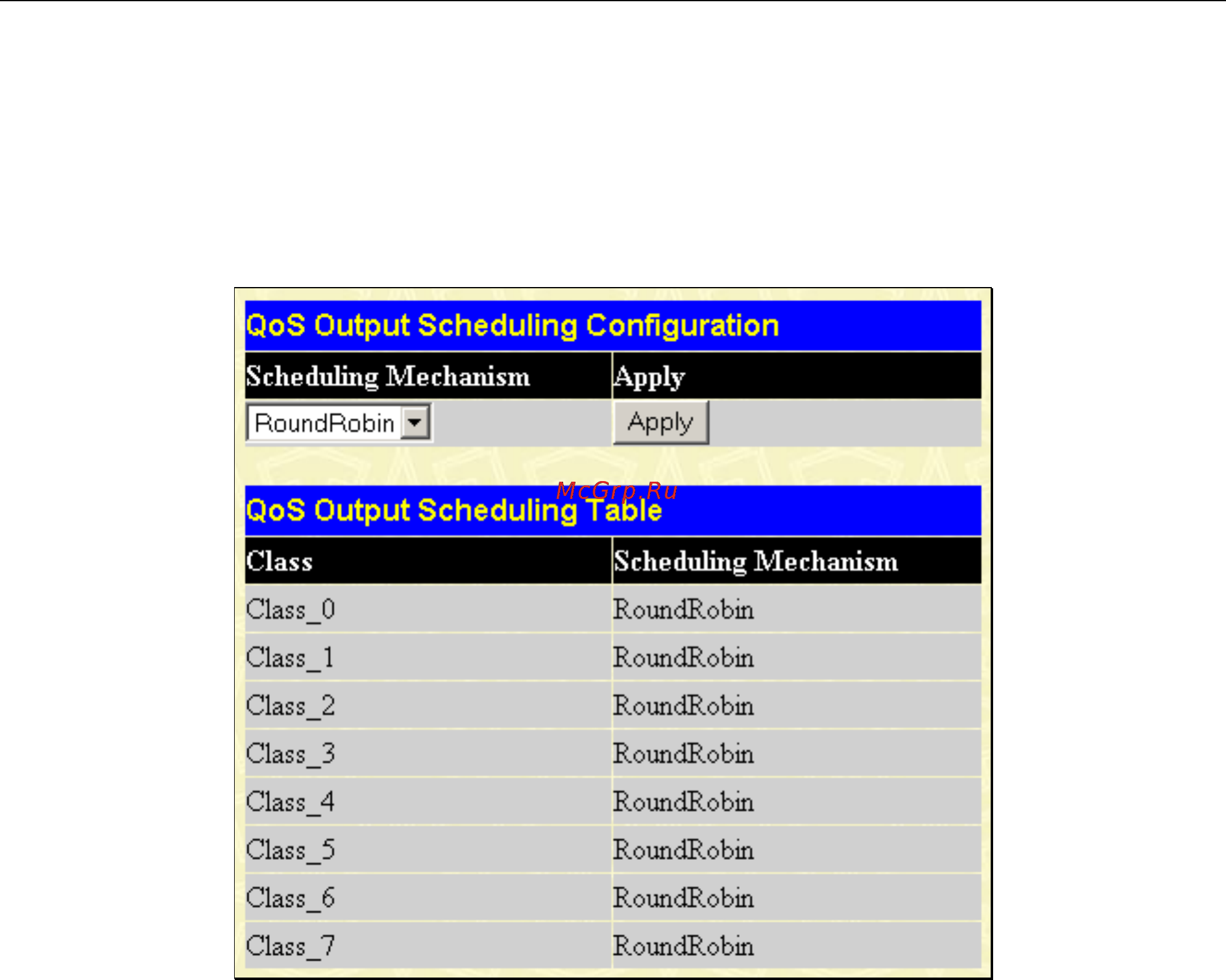 D-Link DGS-3212SR [108/224] Qos output scheduling configuration