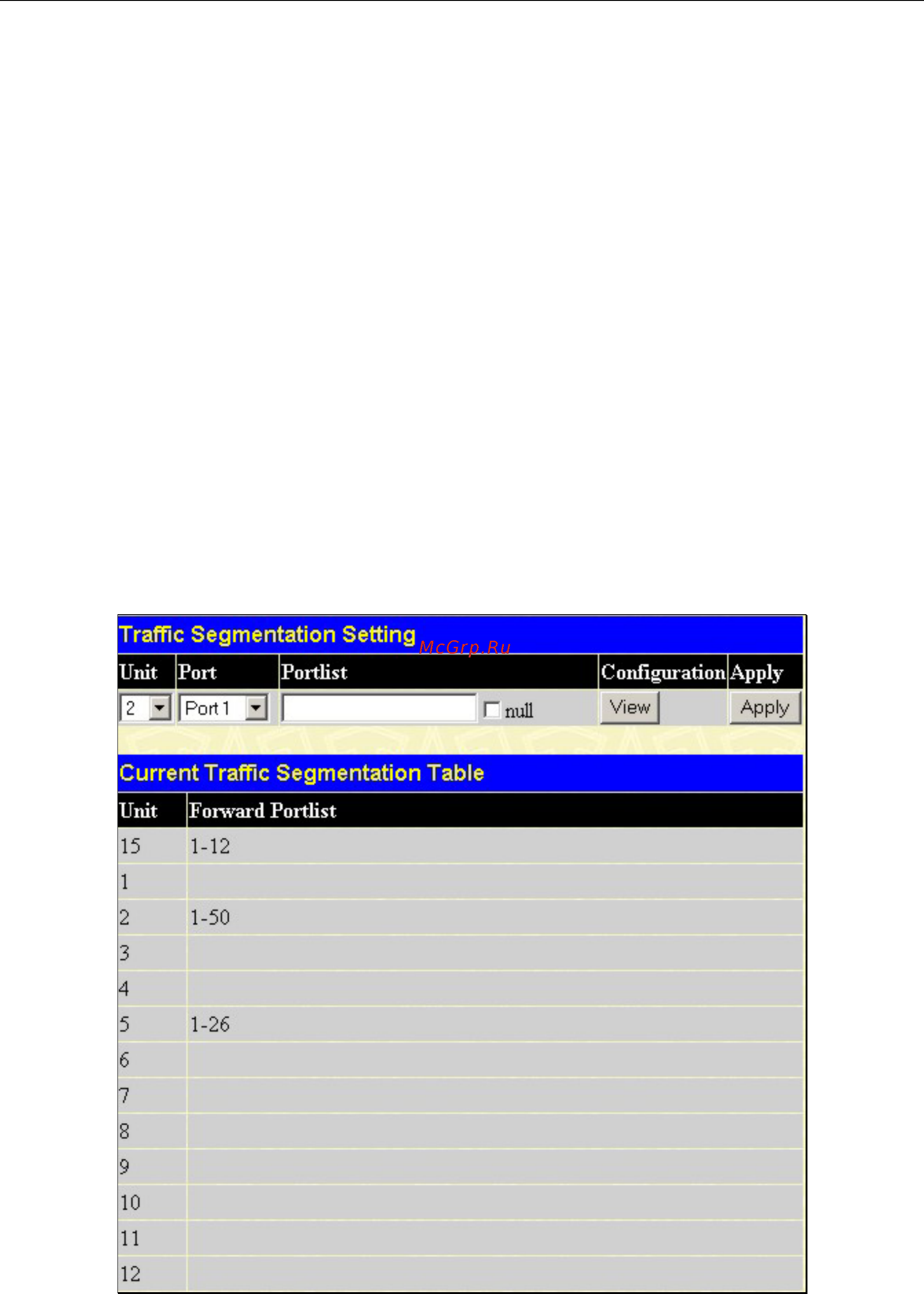 D-Link DGS-3212SR [109/224] Traffic segmentation