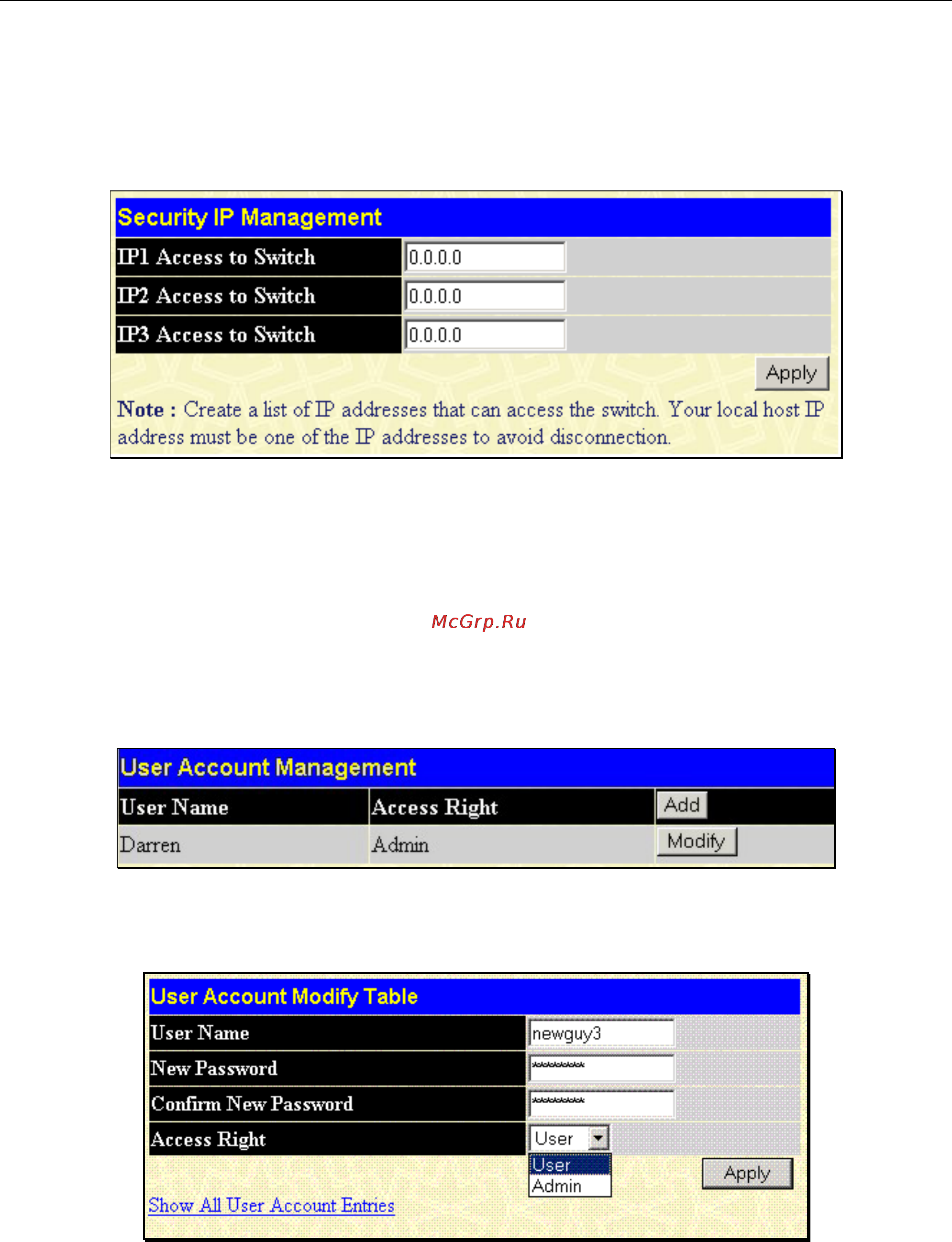 D-Link DGS-3212SR [40/224] Security ip management stations configuration