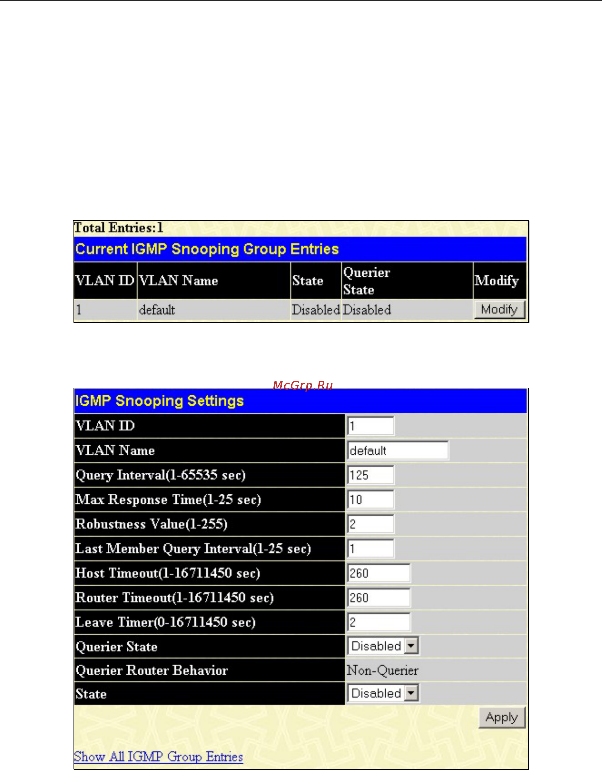 D-Link DGS-3212SR [77/224] Igmp snooping