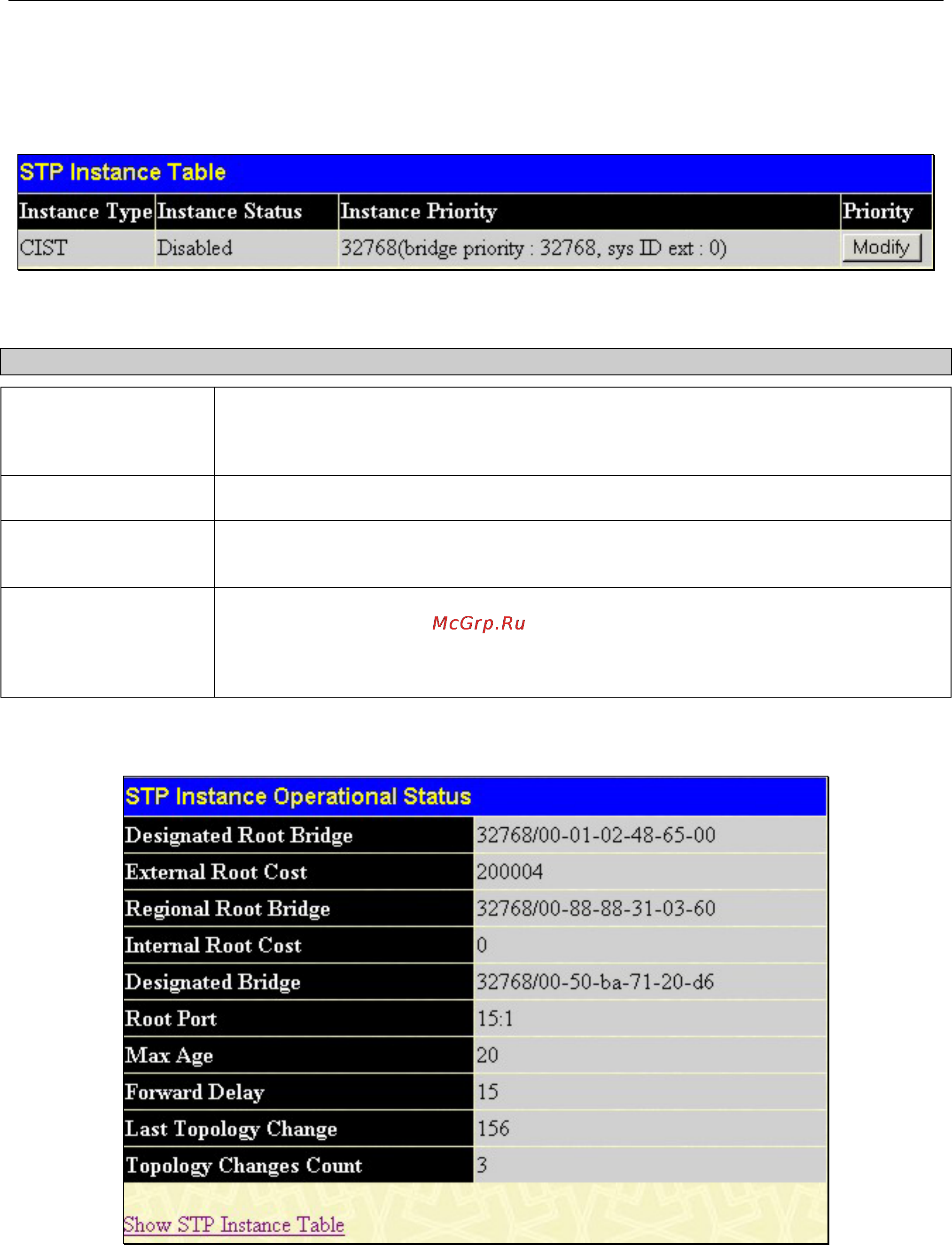 D-Link DGS-3212SR [90/224] Stp instance settings