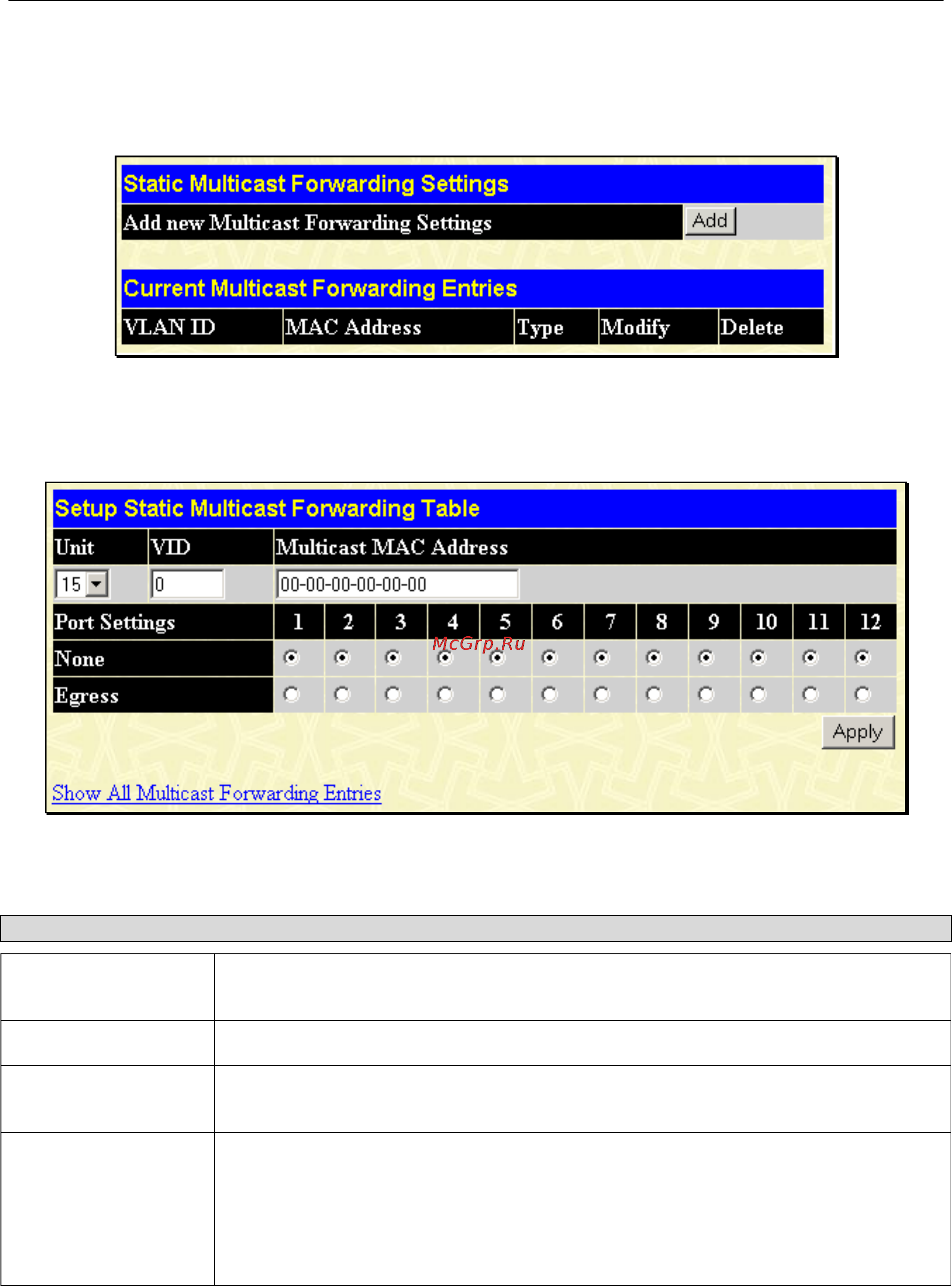 D-Link DGS-3212SR [95/224] Multicast forwarding