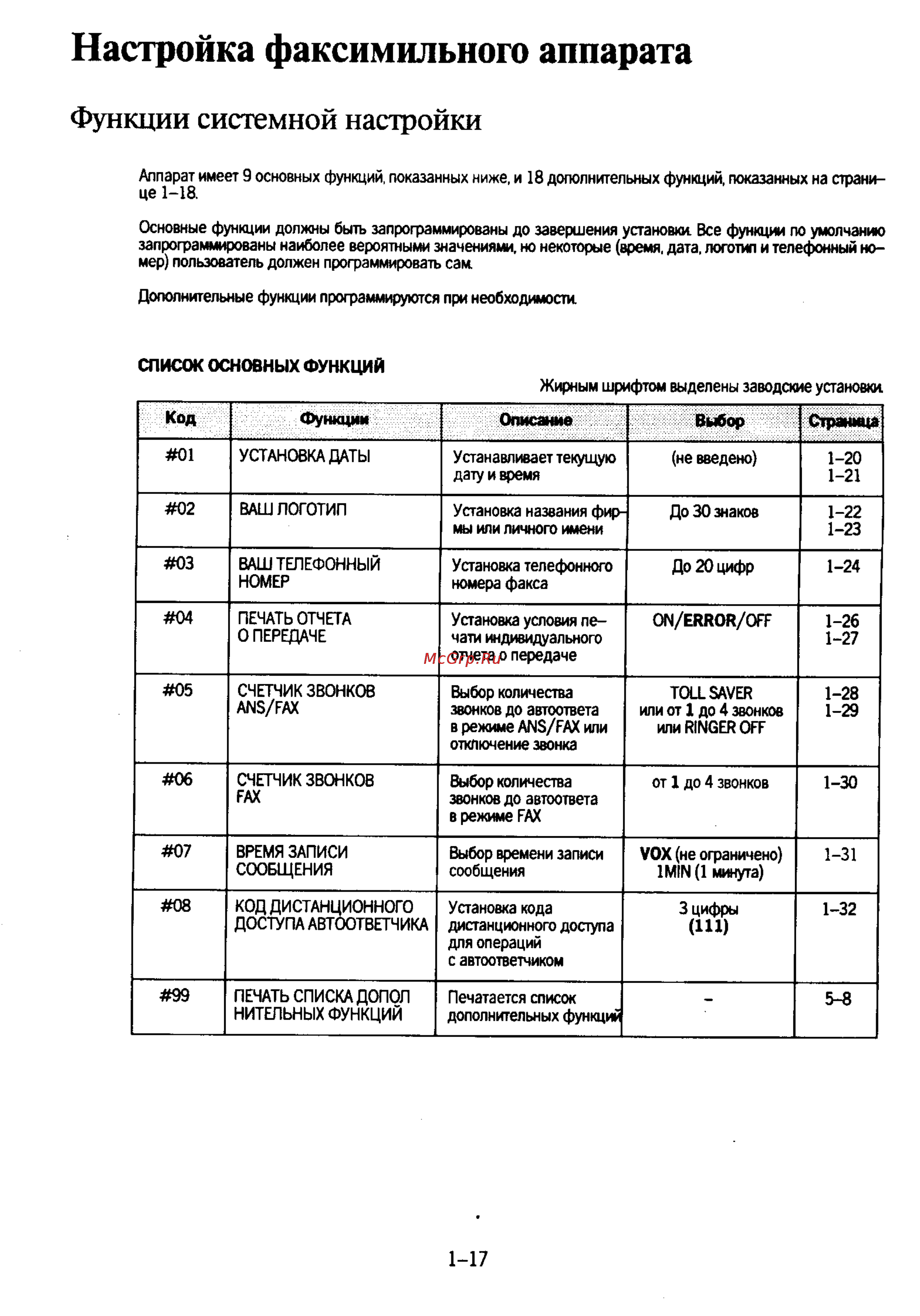 Panasonic KX-F130 [25/125] Настройка факсимильного аппарата