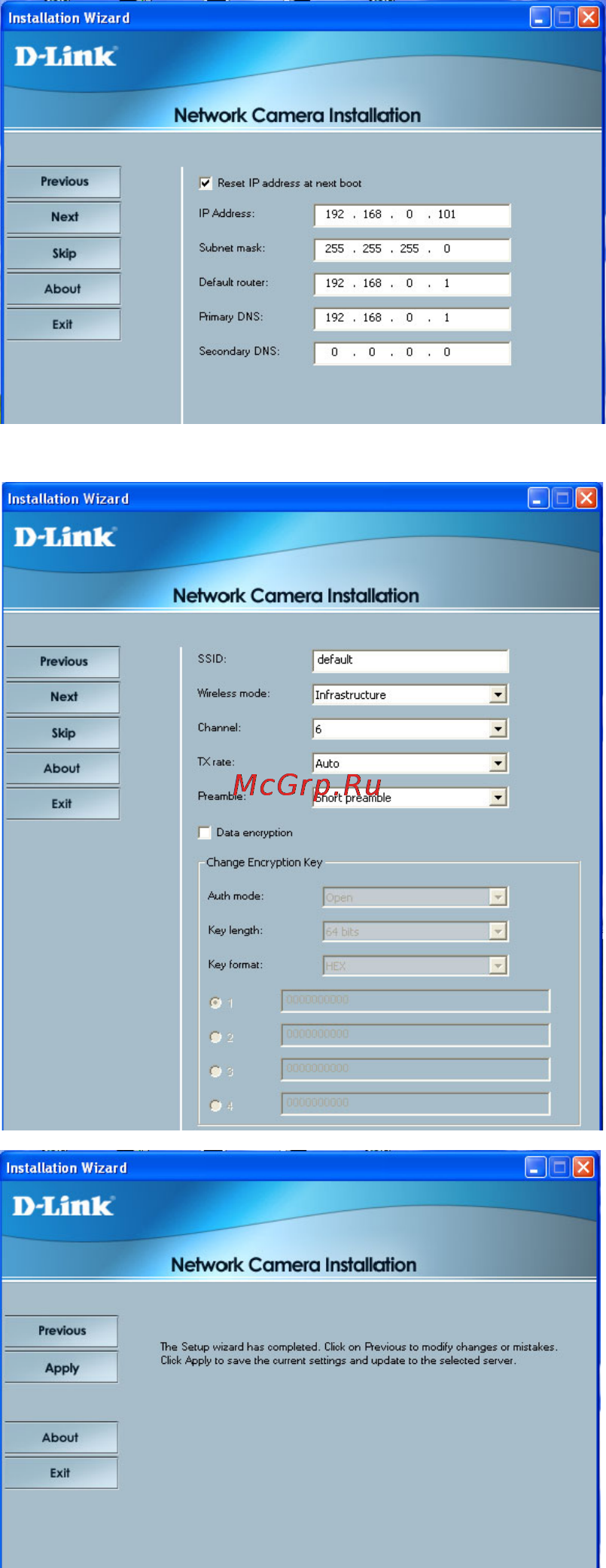 D-Link DCS-3220G [15/143] Installation wizard screen continued