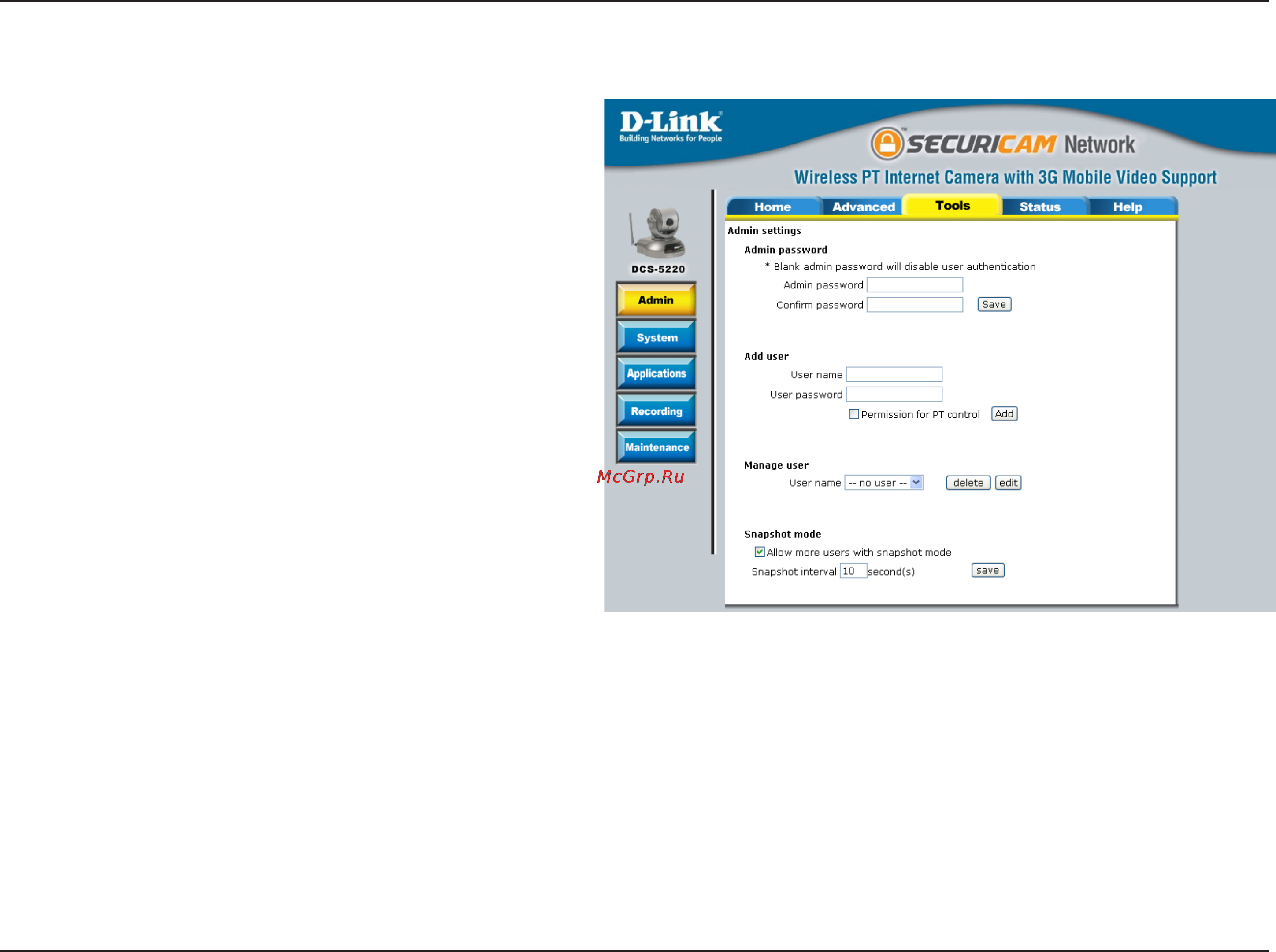 D-Link DCS-5220 [118/153] Setting security