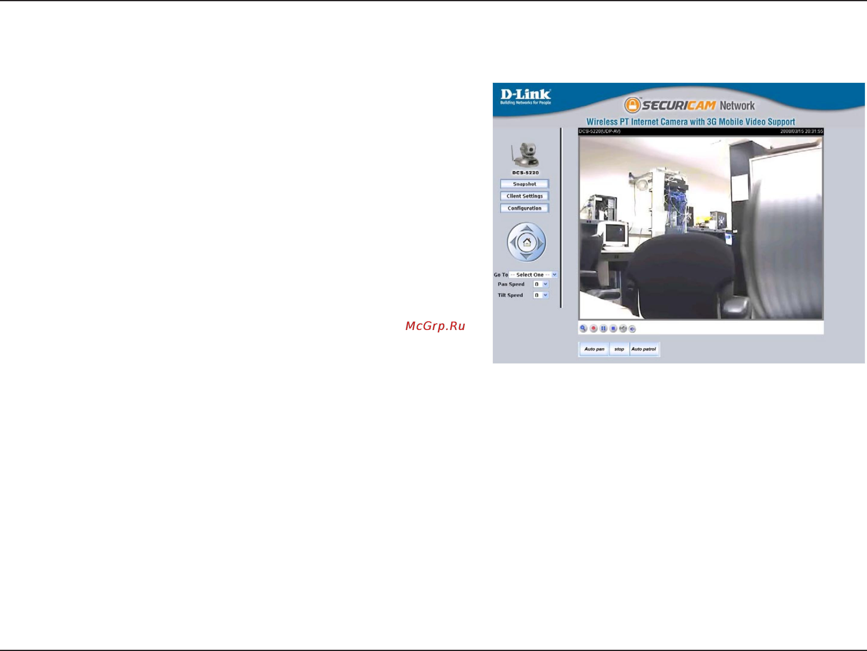 D-Link DCS-5220 [30/153] Home page screen