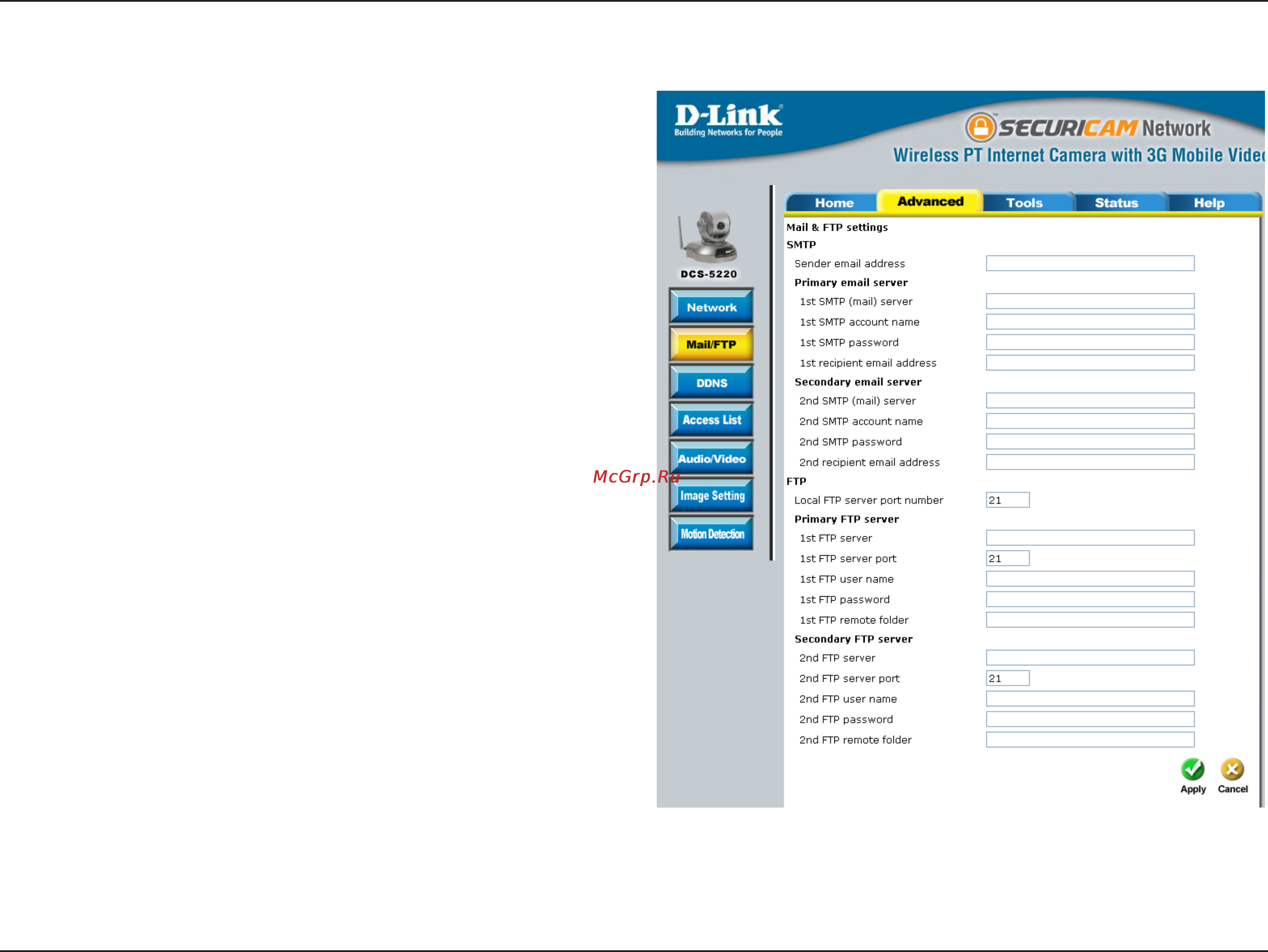 D-Link DCS-5220 [36/153] Mail ftp