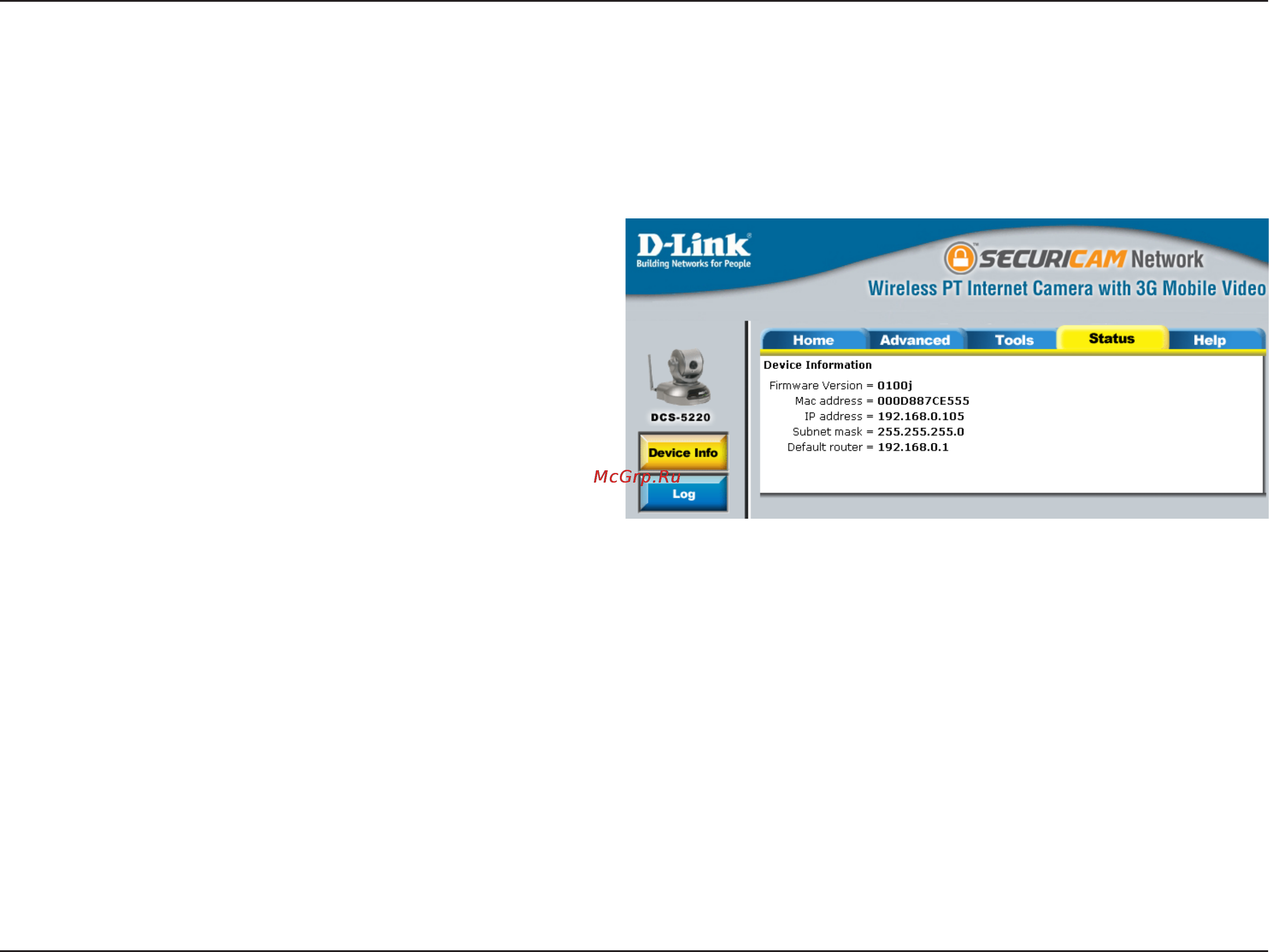 D-Link DCS-5220 [53/153] Status