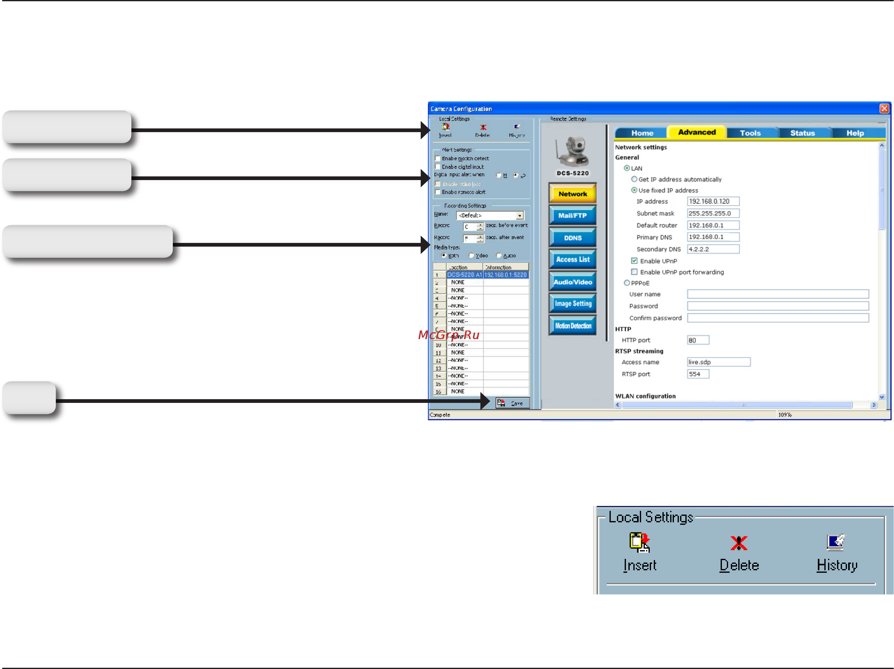 D-Link DCS-5220 [75/153] The layout of the configuration