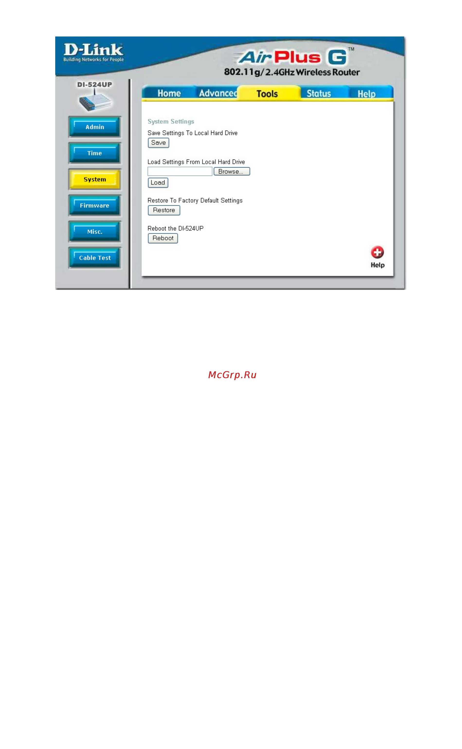 D-Link DI-524UP [56/85] System